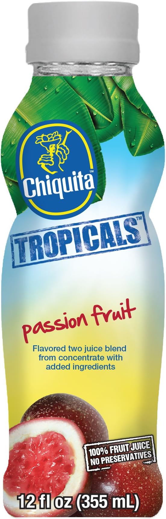 CHIQUITA TROPICALS, Passion Fruit Juice, 100% Juice, Non-GMO 12-Ounce Bottles (Pack of 12)