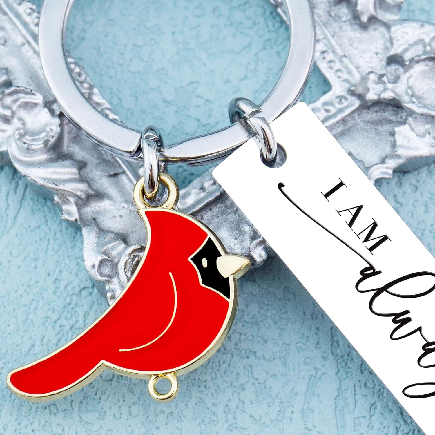 igvean Cardinal Keychain Bereavement Gifts Sympathy Gift Memorial Gifts Loss of Mother Father Lover Friend Remembrance Grief Gift for Condolence Funeral Baskets Cardinal Bird Themed Keyring - Image 5