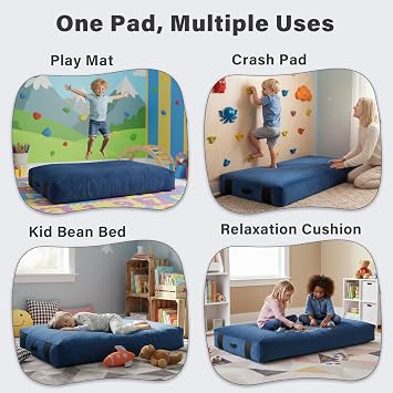 Crash Pad for Kids Sensory Room, Soft Foam Crash Mat with Removable Cover
