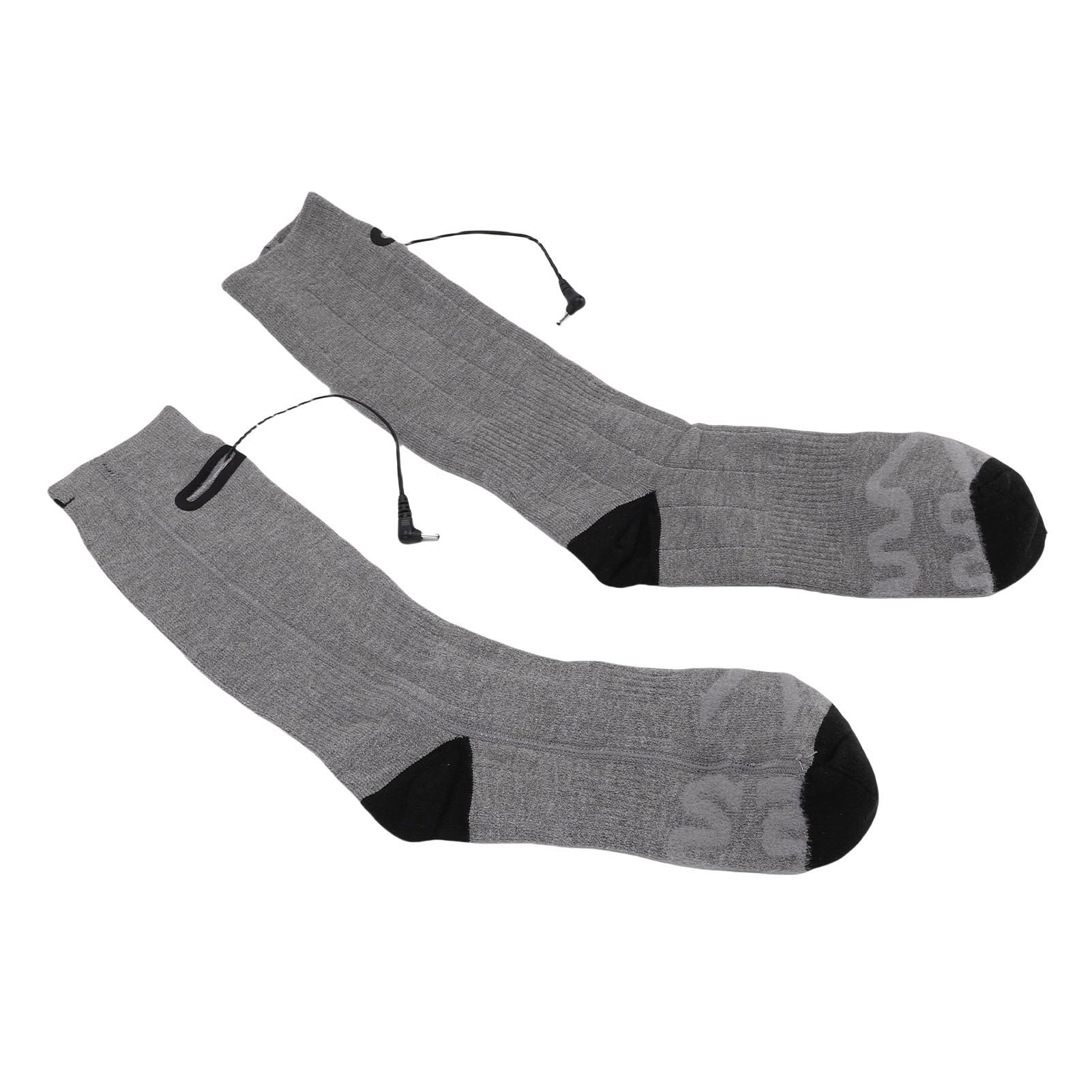Chaussettes Chauffantes électriques Smart Warm Thermique Double Face Chauffage 3 Vitesses Contrôle de la Température pour Les Activités de Plein Air en Hiver Gris 2 Pièces