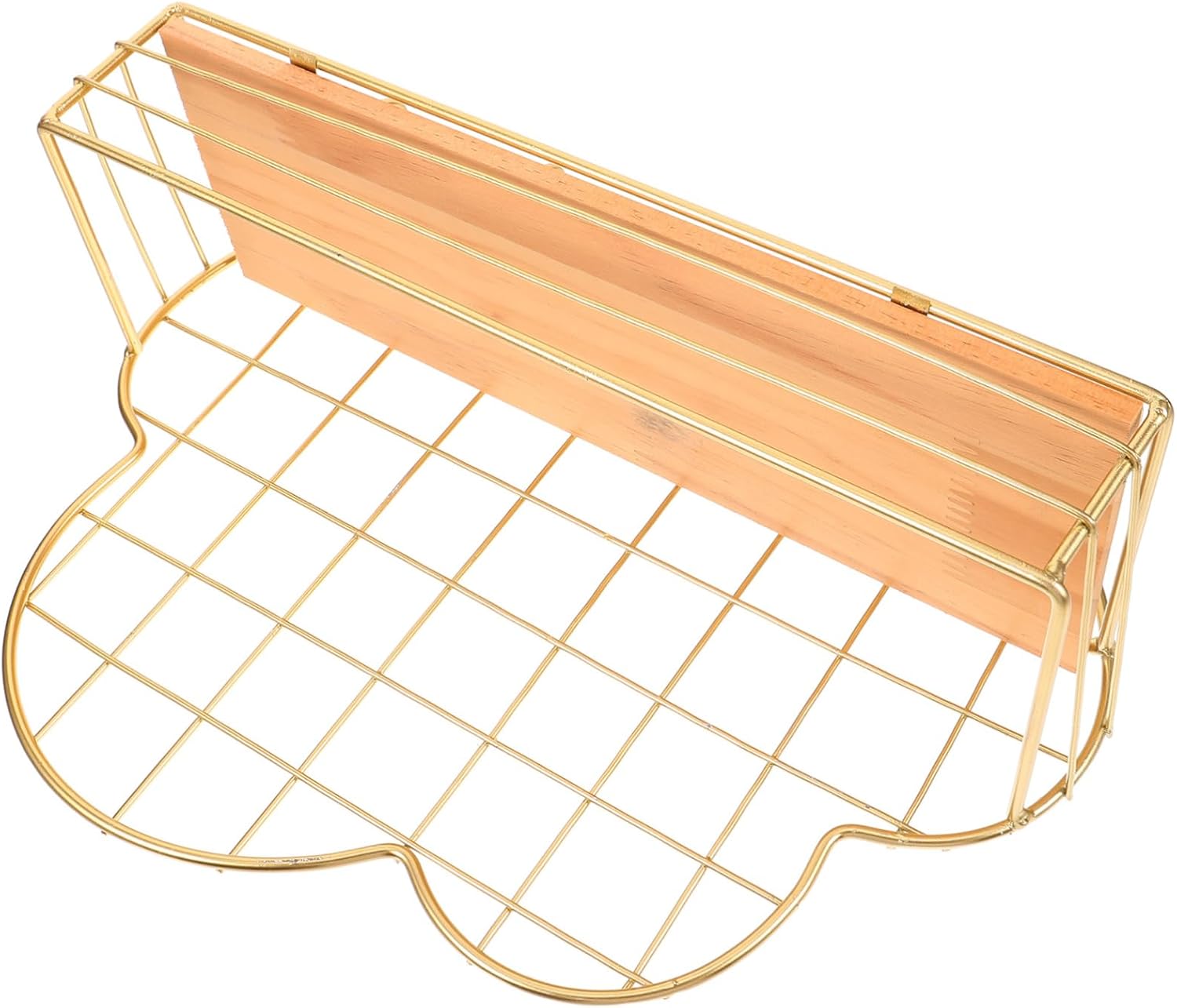 ABOOFAN Wall Hanging Rack Iron and Wood Storage Shelf for Stationery