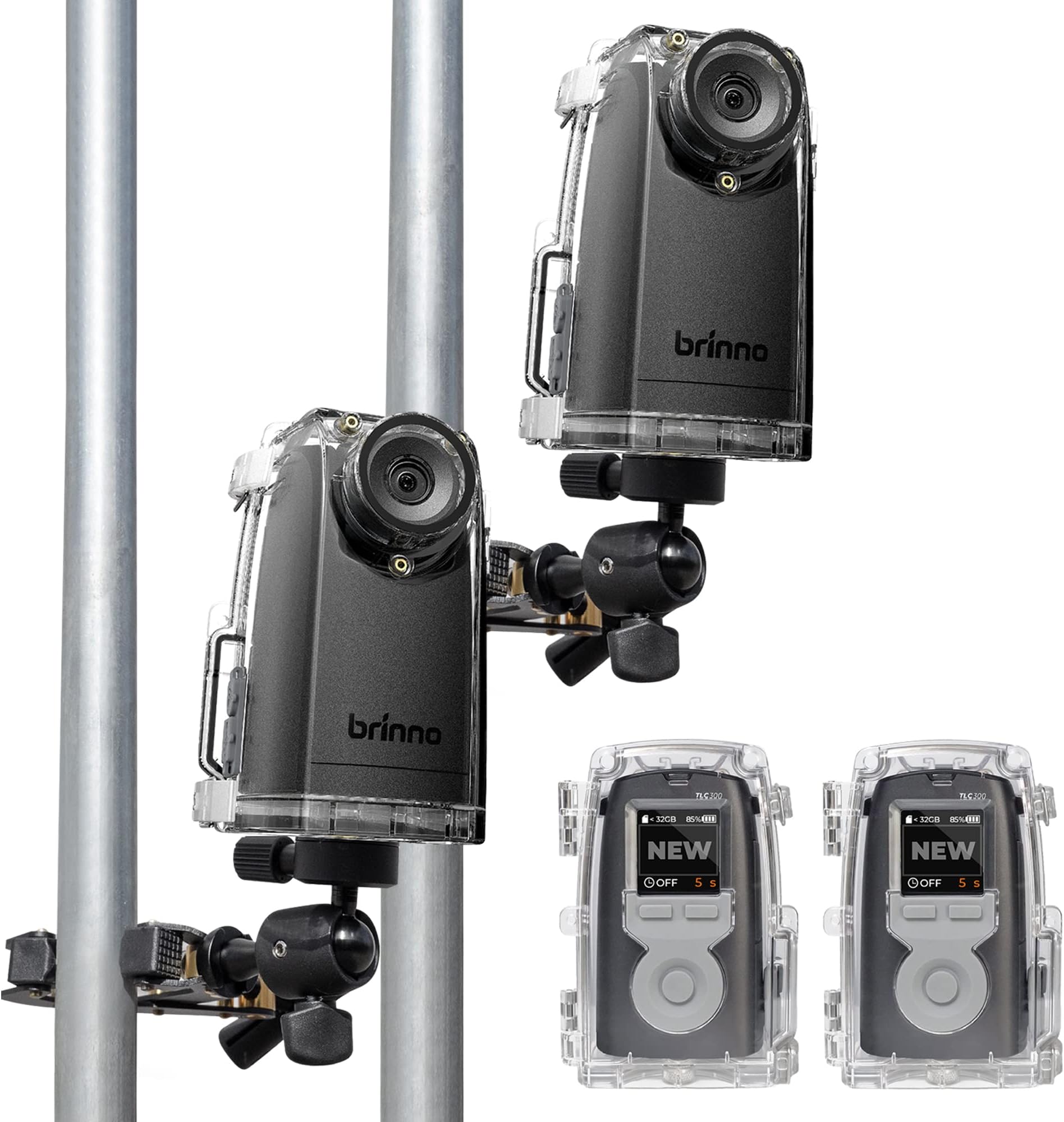 Time Lapse Camera - Time Lapse Camera with a 118° Field of View - Full HD1080P Resolution and HDR for Clear Images - IPX4 Water-Resistant Housing and Clamp - 2 Pack