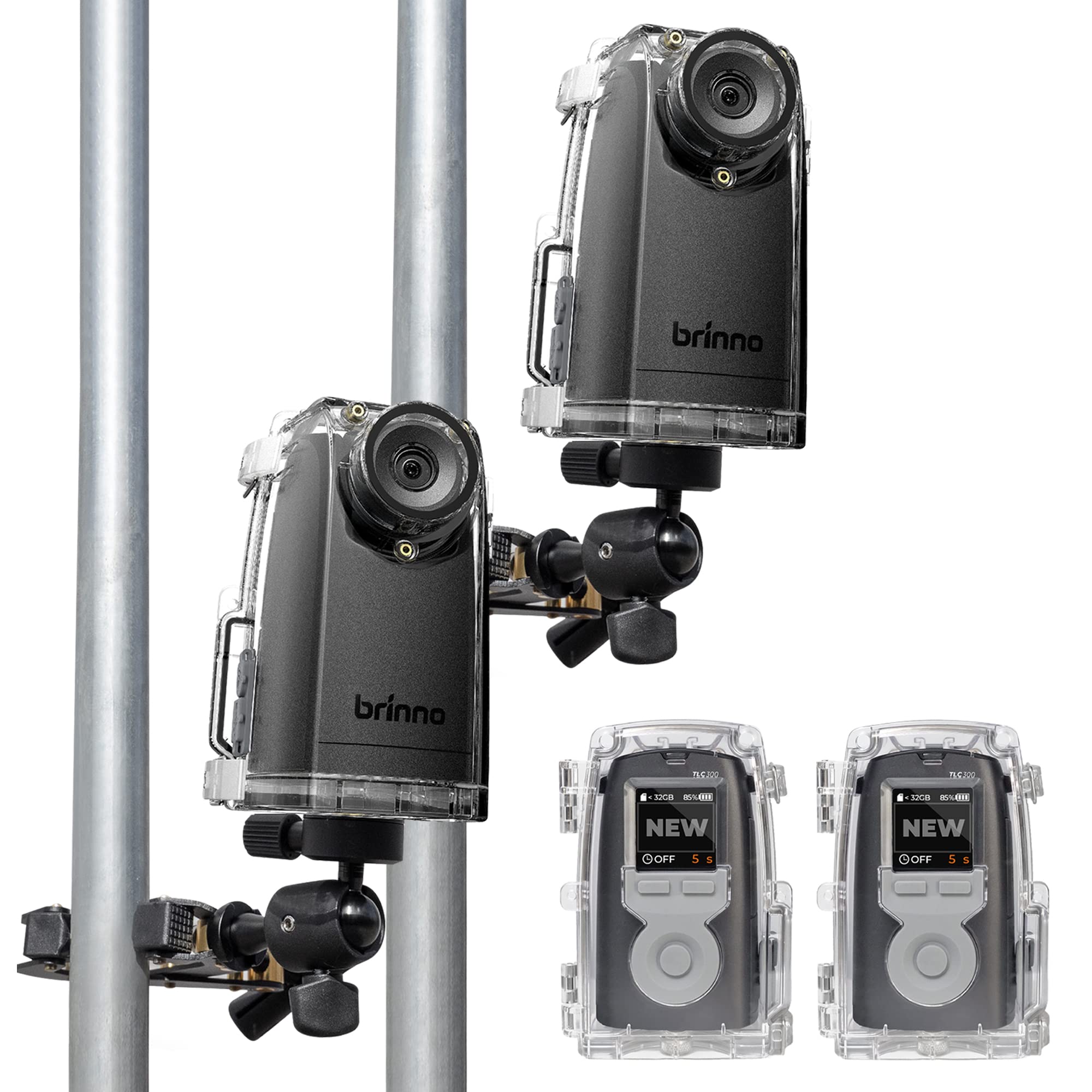 Time Lapse Camera - Time Lapse Camera with a 118° Field of View - Full HD1080P Resolution and HDR for Clear Images - IPX4 Water-Resistant Housing and Clamp - 2 Pack