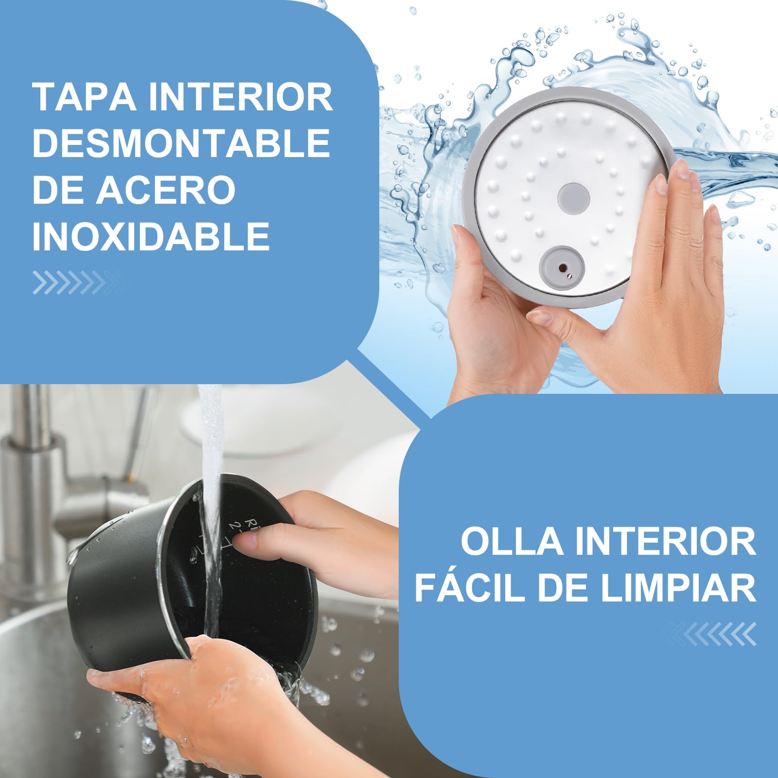 Bear Arrocera 2 tazas sin cocer, 1.2L Arrocera pequeña con recubrimiento antiadherente, sin BPA, Mini arrocera portátil, un botón para cocinar y mantener caliente, blanco