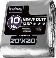 Vista 17 de Lona 6x8 pies, 10 mil lonas impermeables resistentes con ojales cada 23.6", lona de plástico gruesa, resistente a los rayos UV y al desgarro