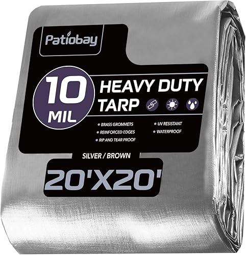 Miniatura 17 de Lona 6x8 pies, 10 mil lonas impermeables resistentes con ojales cada 23.6", lona de plástico gruesa, resistente a los rayos UV y al desgarro