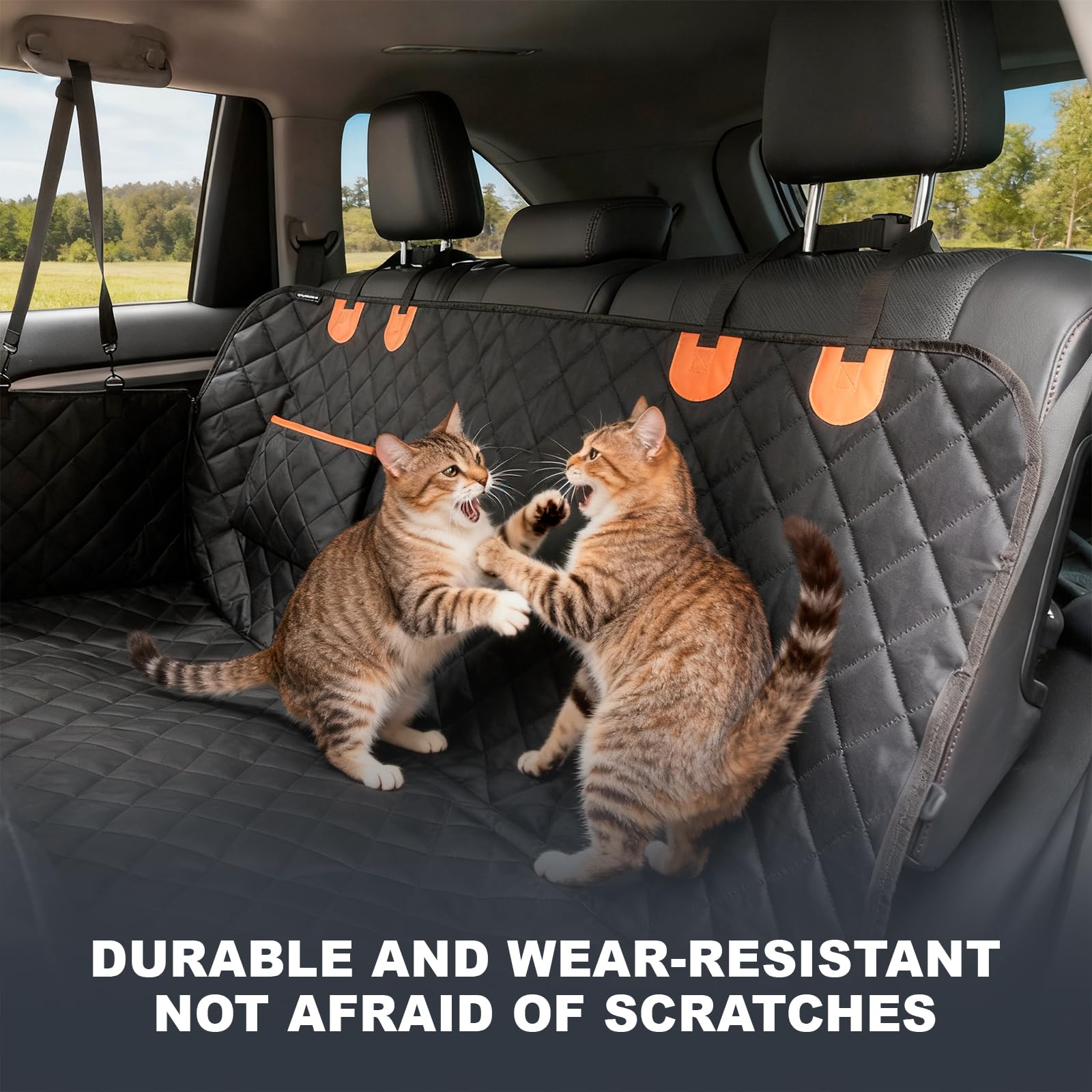 Leashelllinco Dog Back Seat Cover Hammock, Waterproof 600D Heavy Duty Dog Car Seat Cover with Side Flaps, Scratch-Resistant Bench Seat Protector for Cars, SUVs & Trucks Grey - image 8