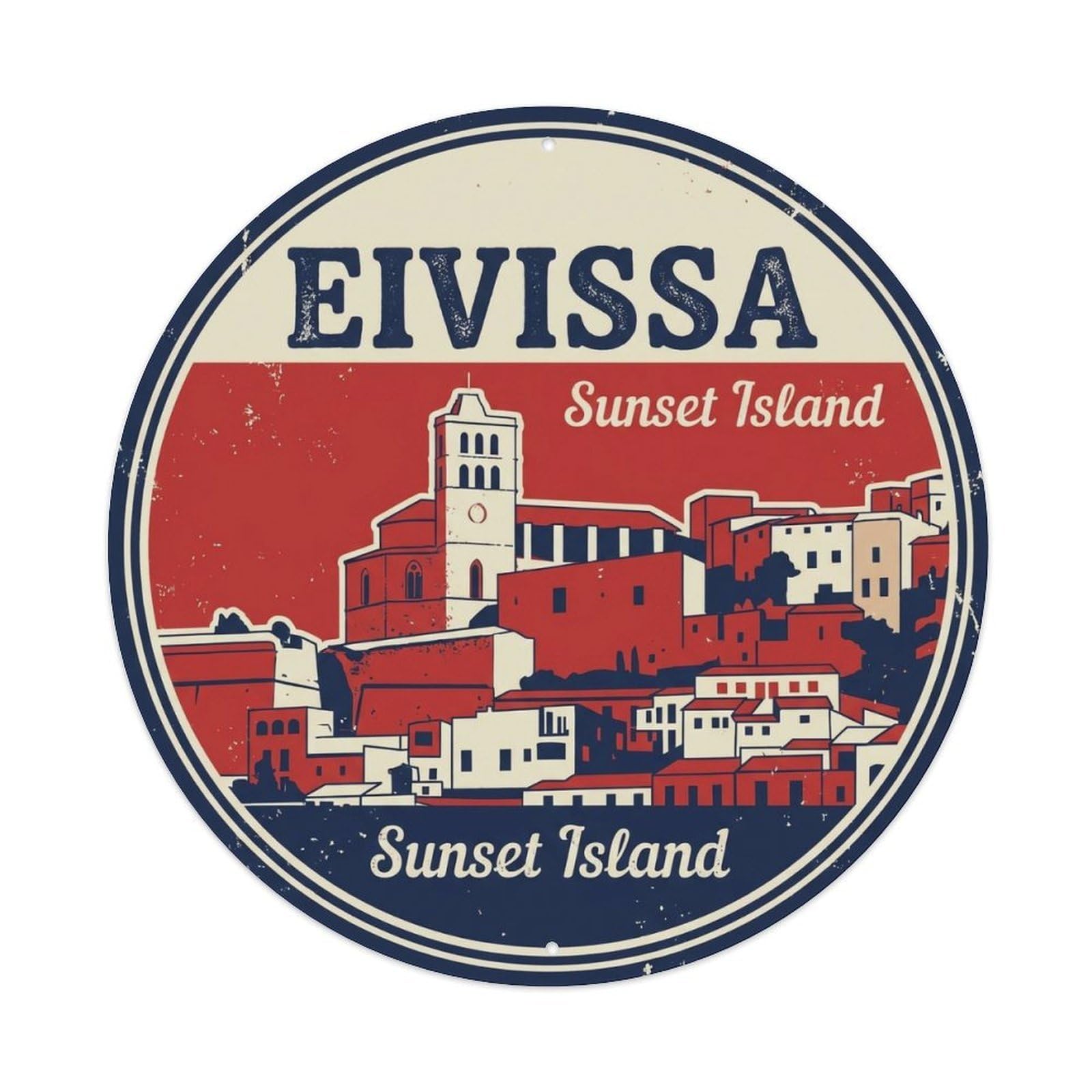 Vintage Travel Ibiza Spain Heritage Metal Tin Sign