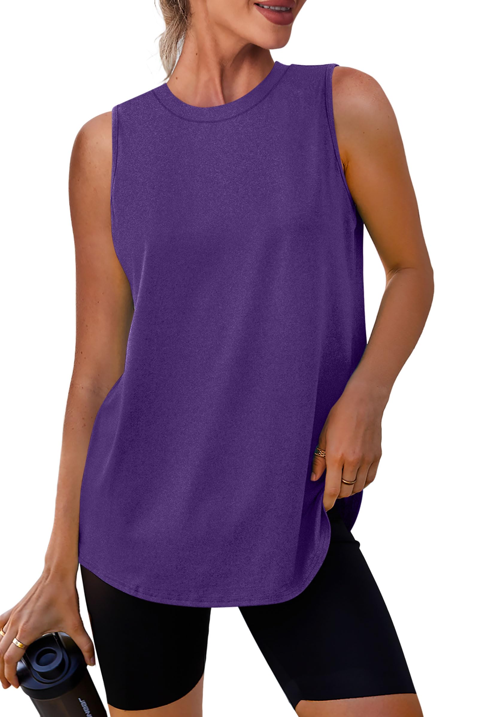 Womens Workout Tank Tops Lightweight Sleeveless Shirts for Women Loose Fit Tops for Athletic Running Tennis Yoga
