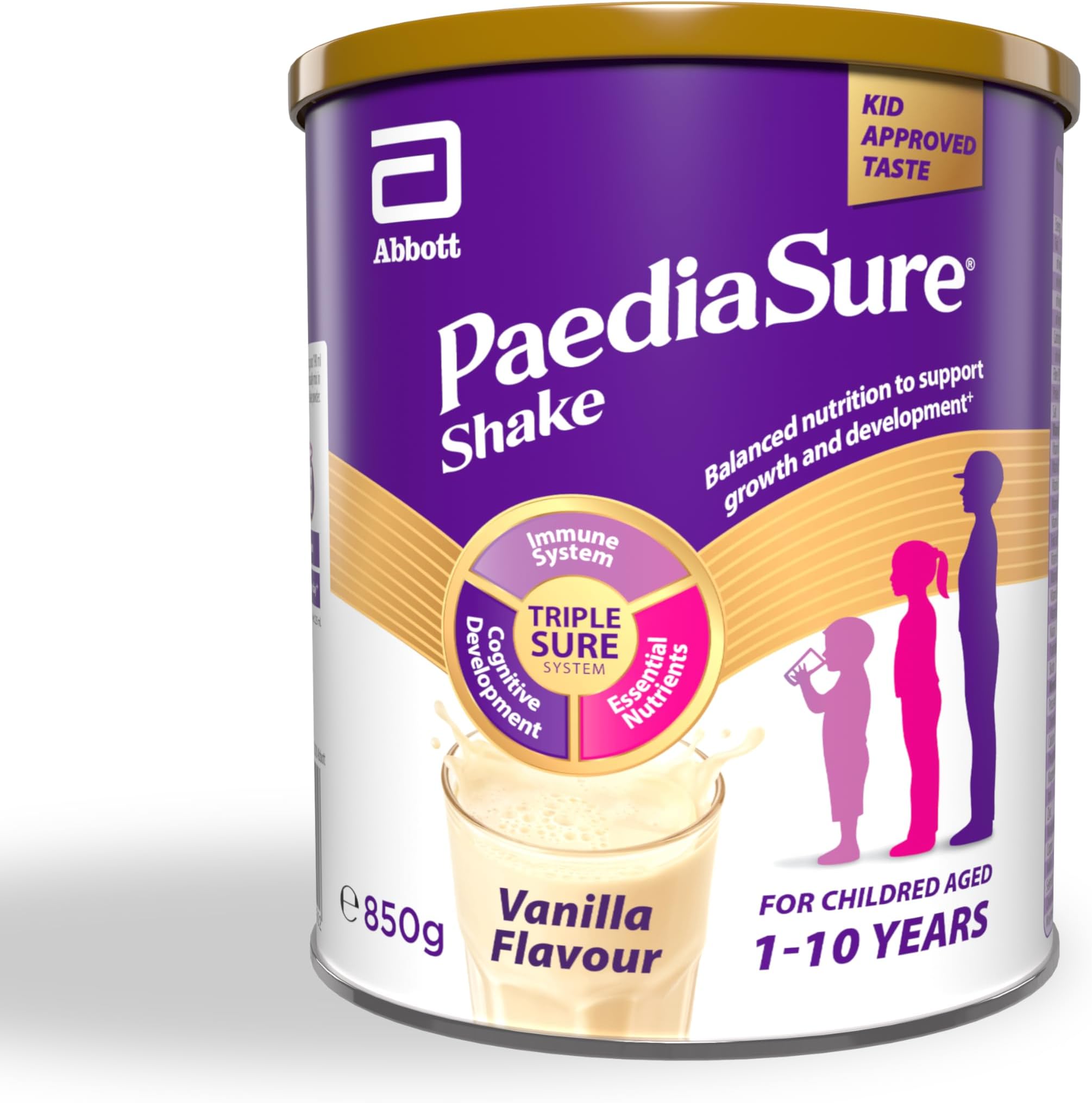 PaediaSure Shake – Vanilla Flavour – 850g – Balanced Nutritional Supplement Drink – Multivitamin for Kids – With Protein, Carbohydrates & Minerals – Supports Growth & Development – Vegetarian