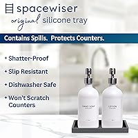 Vista 2 de Bandeja de Encimera y Tocador - 2 PC Pequeñas Bandejas de Silicona de 7.7" para Baño, Bandeja de Jabón de Cocina, Soporte de Jabón y Esponja