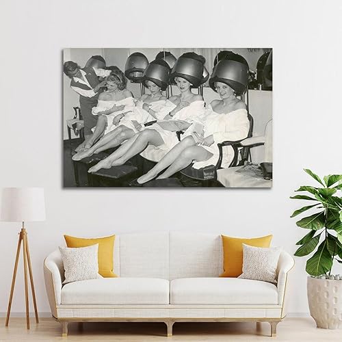 Miniatura 3 de Hair Salon 90s Retro Barber Store Retro Beauty Salon Posters Canvas Painting Print Wall Art Modern Living Room Kitchen Posters Bedroom Room