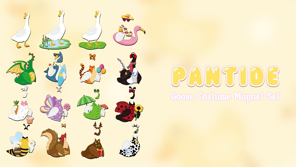 Set de Imán Disfraces de Ganso PANTIDE 16 Piezas miniatura 7