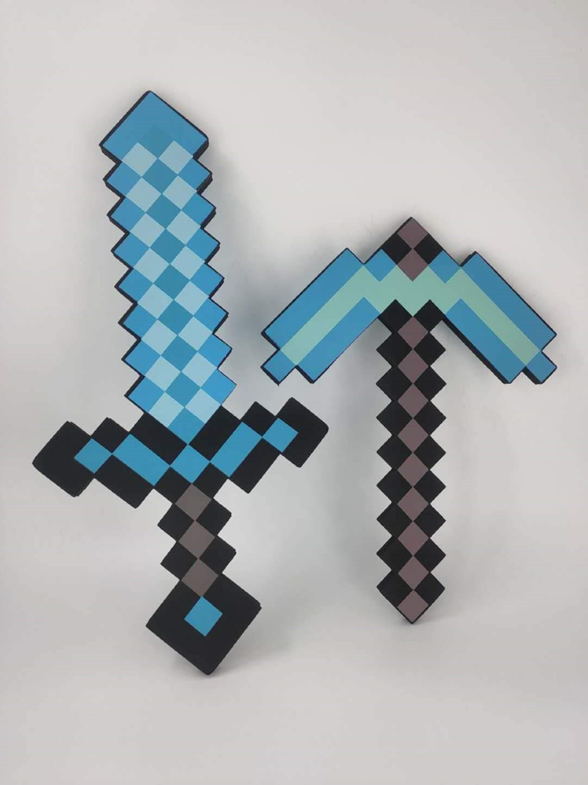 Foam Sword & Pickaxe Combo Gray/Black, One Size, Set of 2