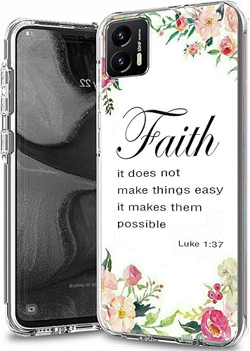 Funda transparente para Motorola Moto G Stylus 5G 2023 con versículo bíblico 1-37, patrón cristiano para mujeres y hombres, doble capa híbrida de