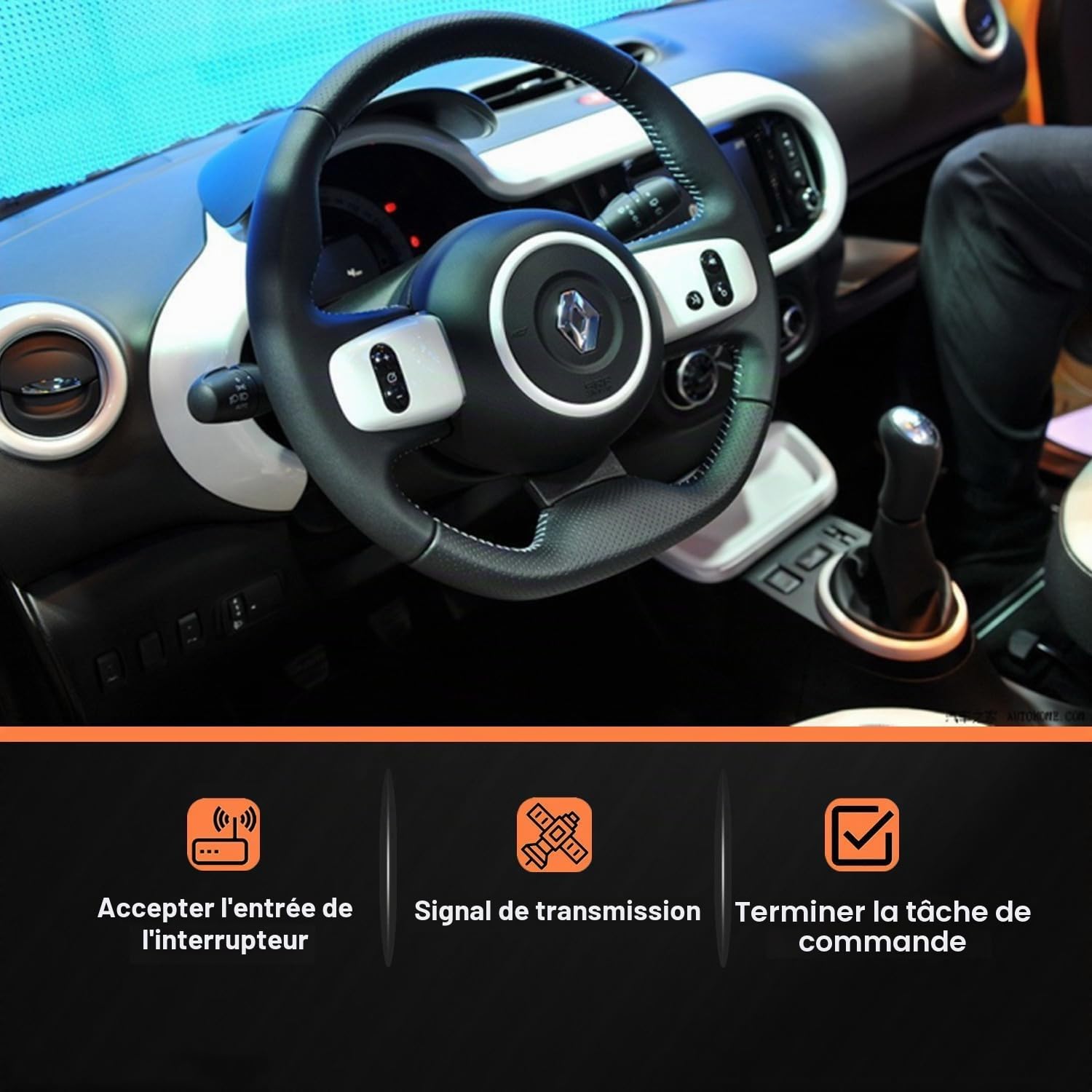 Commodo Clignotant voiture interrupteur phare tige de direction compatible avec Renault Twingo 2 2007-2024 7701063404 251588