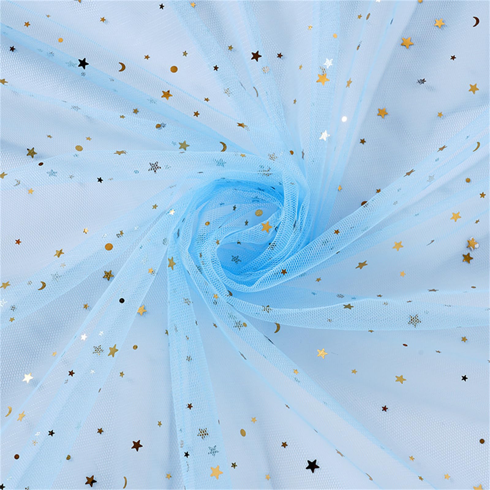 Xinsheinelry Twinkling Starry Sheer Gauze 3.68Mx1.6M for Decor Sewing and Costumes Breathable Fabric Sewing Fabric