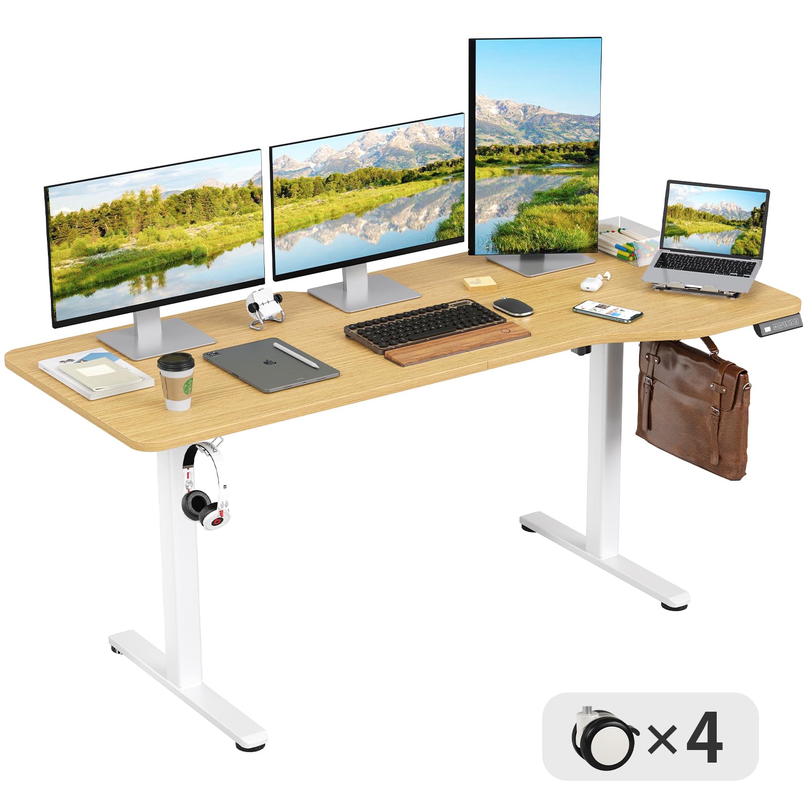 Amazon | Sunon 電動昇降デスク スタンディングデスク 幅160cm 耐荷重 