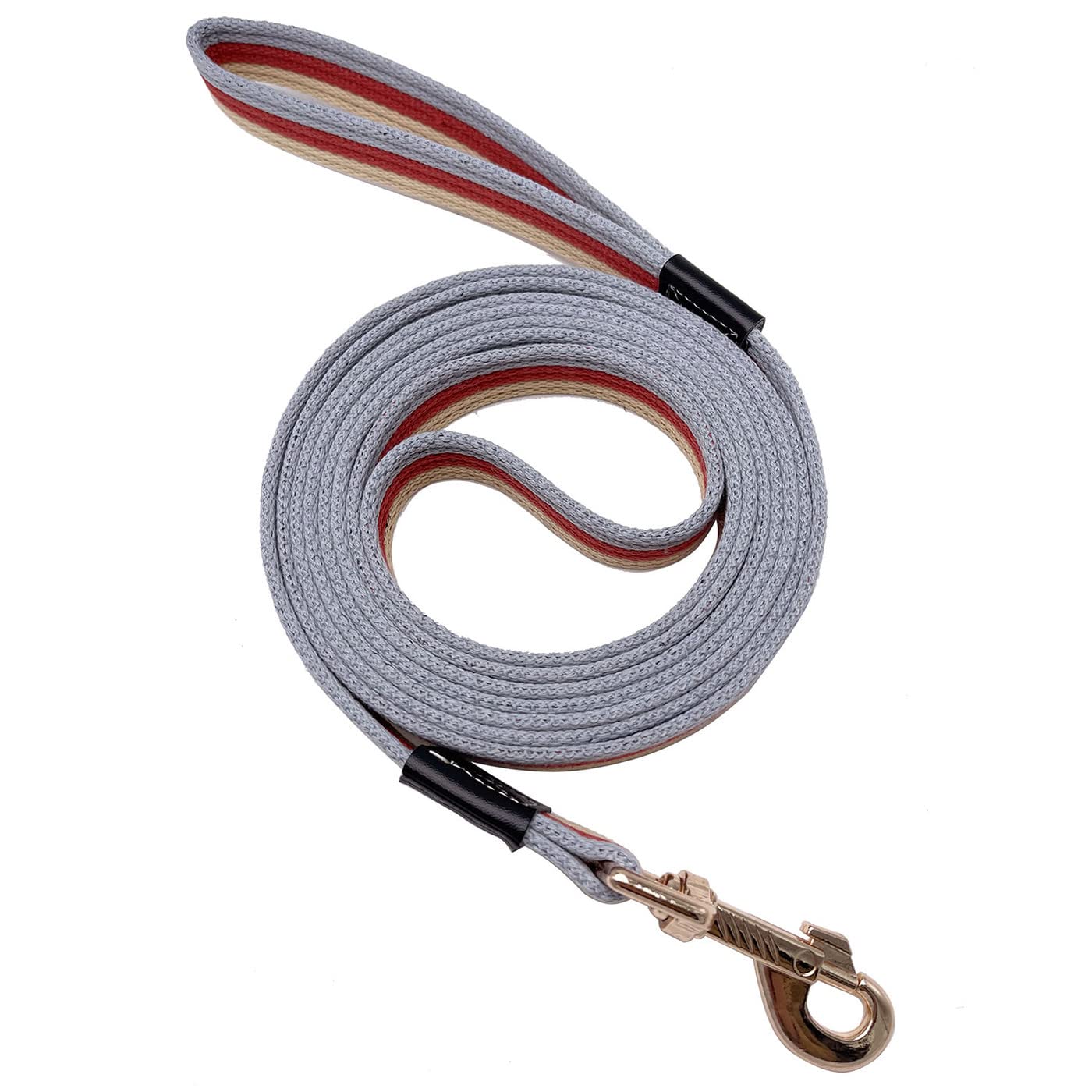 Shorven Soft Cotton Web Dog Leash Basic Training Walking Lead, 15FT Long, 3/4 Inch Wide Red
