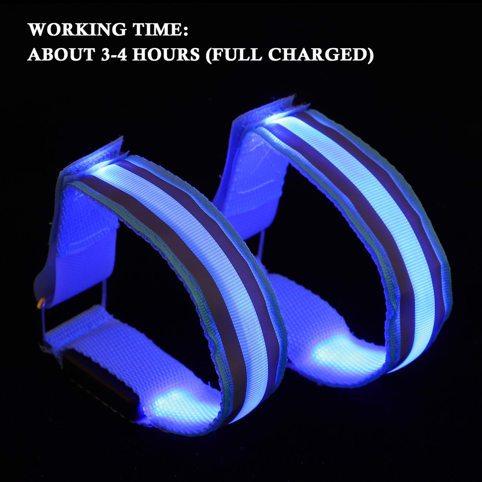 Kisangel 3sets Material Reflektierende Lauf Armband Beleuchtet Blinkende Arm Armband 2 Stücke * 3