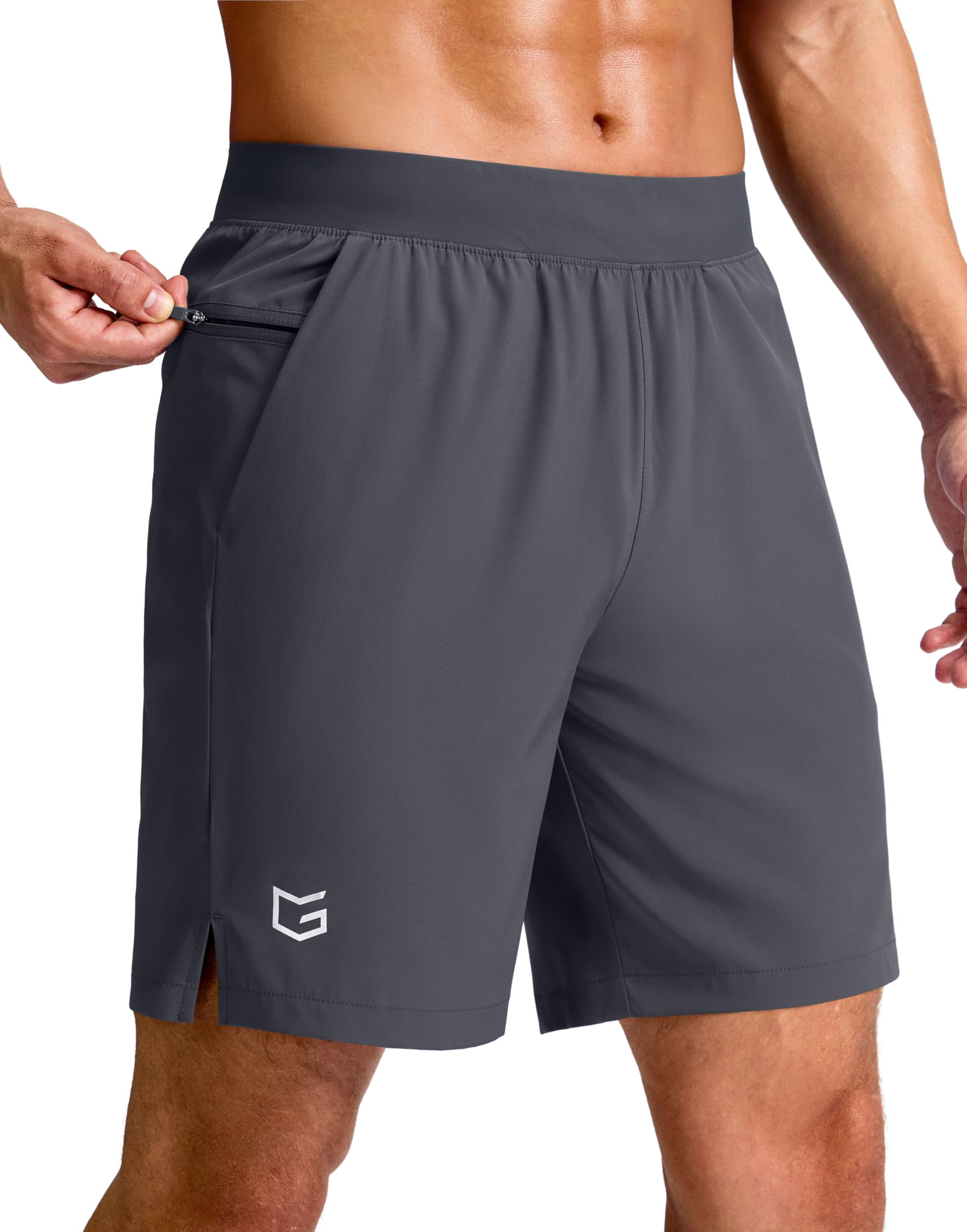 G Gradual Mens Athletic Running Shorts 7 5 9 Zipper Pocket Lightweight Workout Gym Quick Dry Shorts Golf