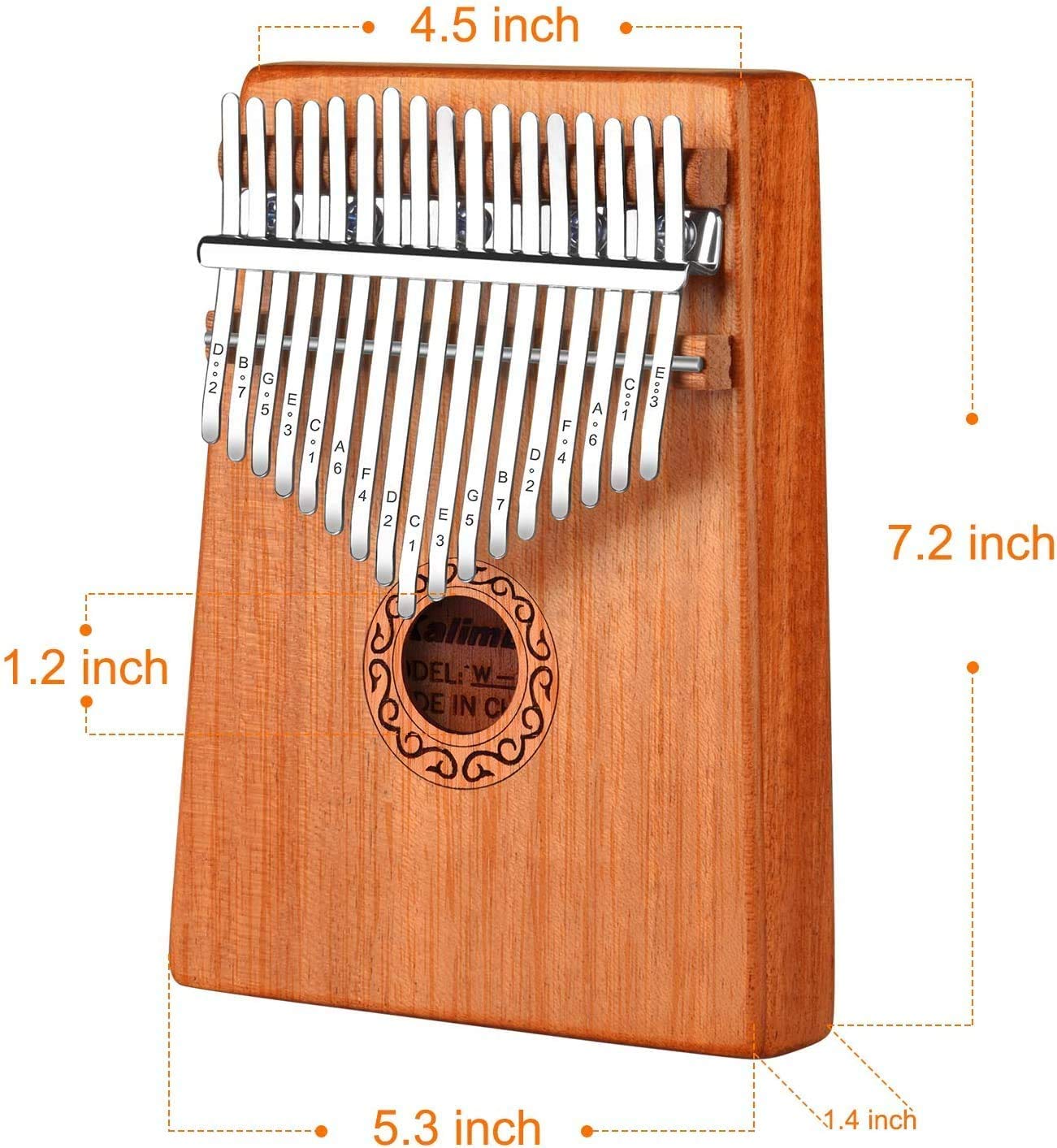 Kalimba 17 tasti Thumb Piano, Strumento per pianoforte a pollice in mogano, Portatile Professionale Pianoforte, con Accessori e Istruzione e martello