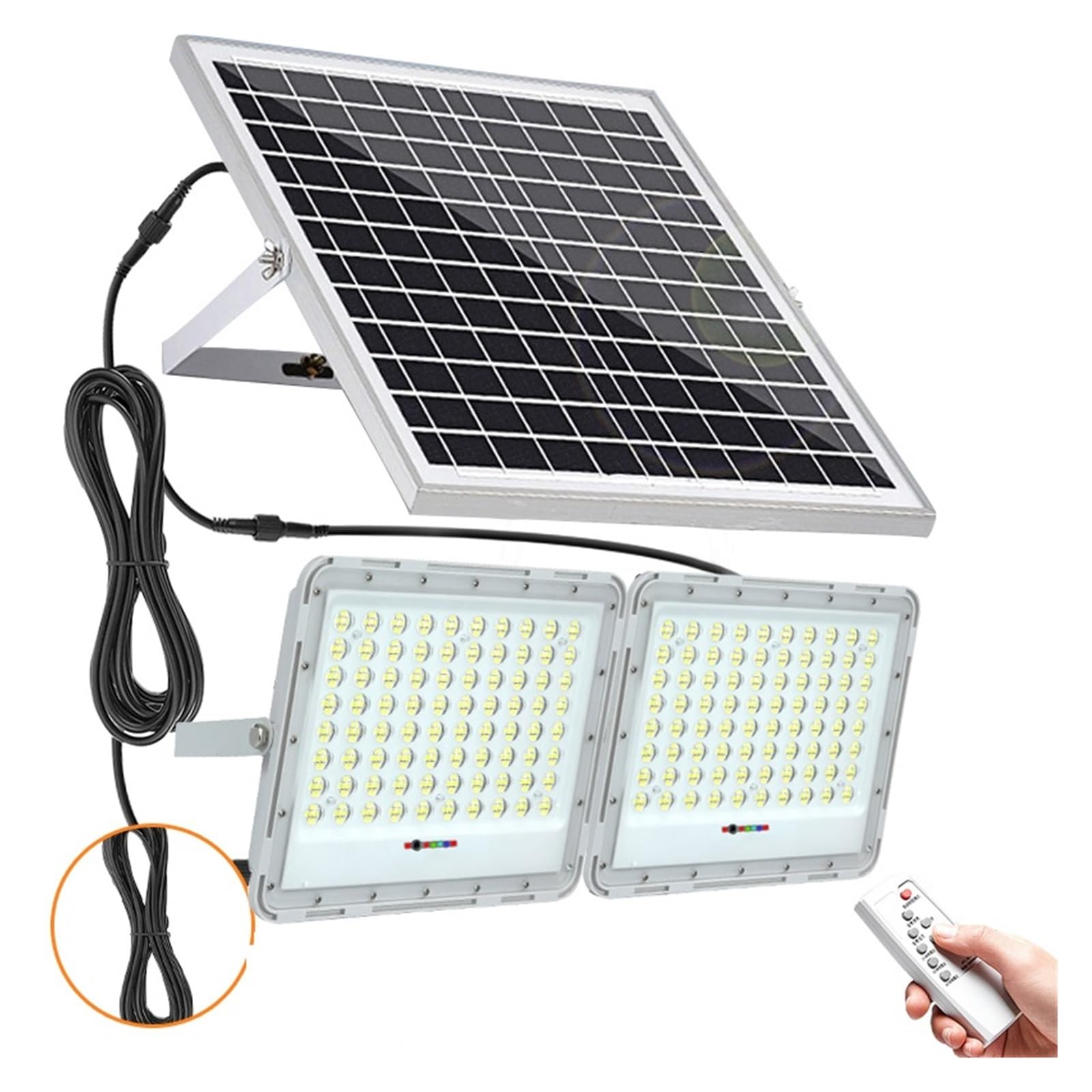 LNHHG Solar Flood Light 800W 2head LED Solar Light Outdoor FloodLamp Remote Control Waterproof For Garden Path Street Wall Landscape Spotlight for Garden Driveway Garage Patio