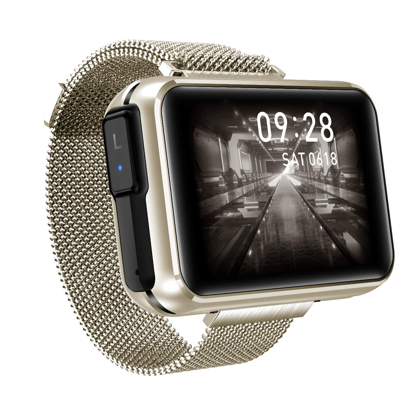 PURRL2-in-1 Smart Watch with TWS Wireless Bluetooth Headset 1.4-inch Touch Screen Heart Rate and Blood Pressure Fitness Tracker earplugs Running Music Wristband(Gold) little surprise