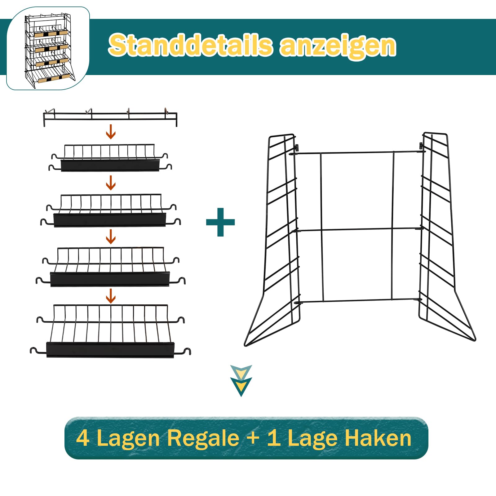Süßigkeiten-Präsentationsständer, abgestuft, tragbar, auf der Arbeitsplatte, Snack-Ständer, Einzelhandels-Präsentationsständer