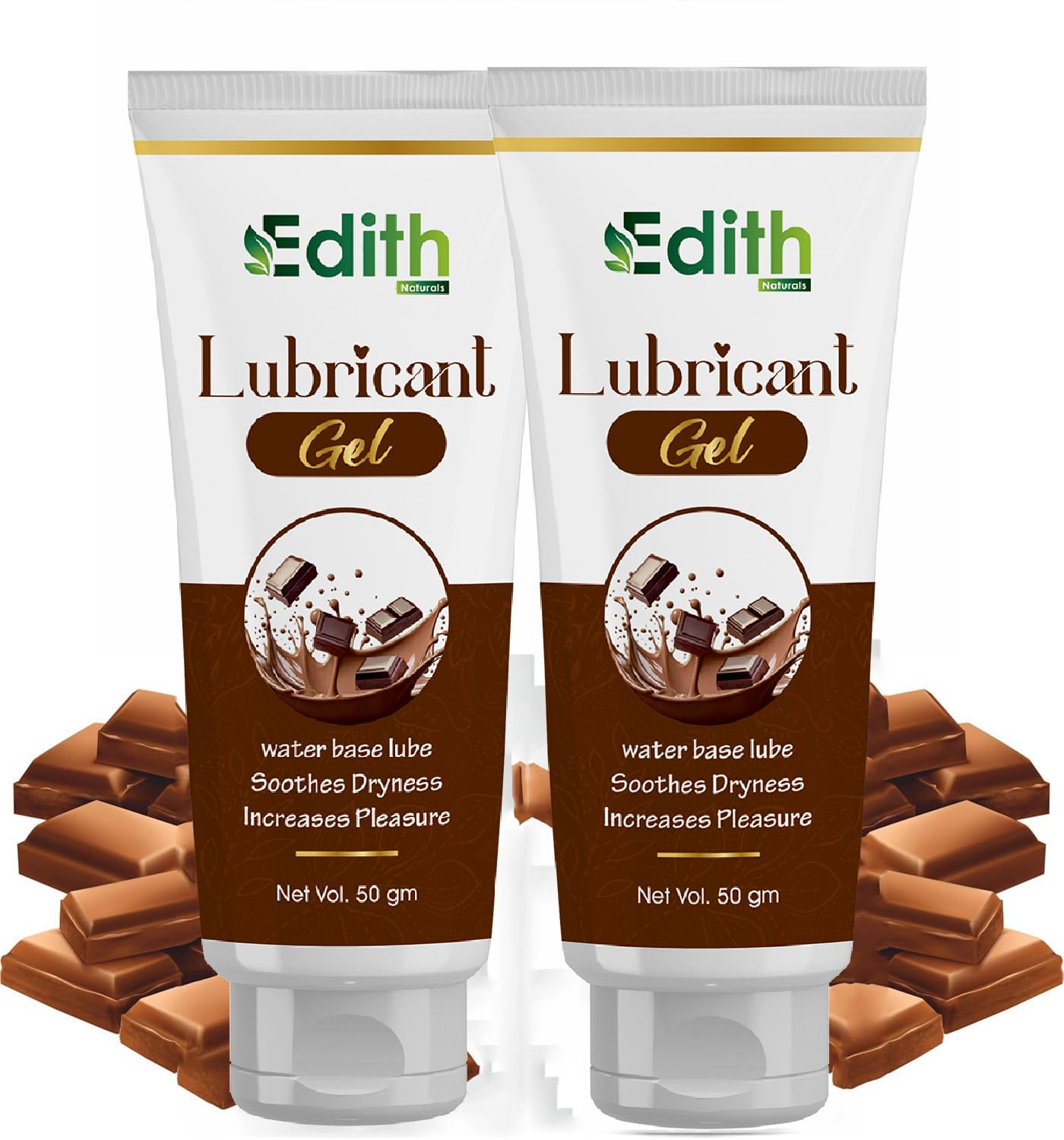 Edith Lubricant Gel, Water Based, Chocolate Flavoured, 50g, Pack of 2-image-40