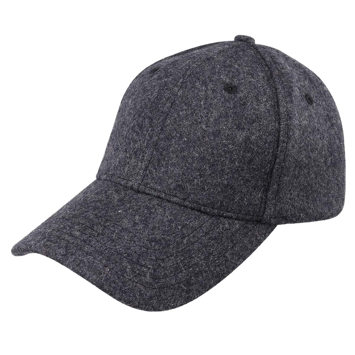Gisdanchz Men's Dark Grey Winter Wool Woolen Xl Large Plain Baseball Cap Hat For Wo Black
