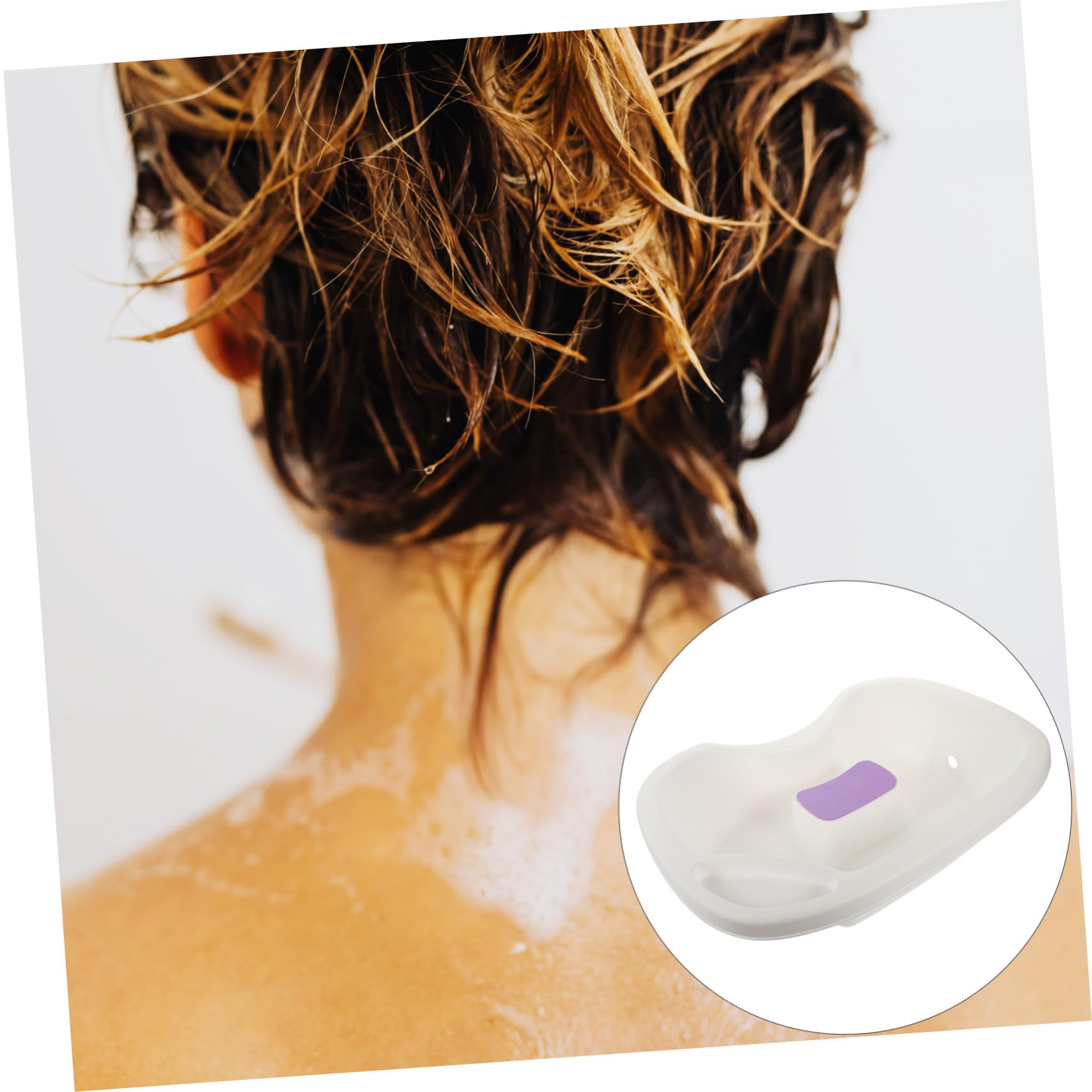 Homoyoyo Ergonomisches Haarwaschbecken Geeignet zum Liegen für Zuhause aus Kunststoff mit Praktischem Ablauf für Ältere Menschen und Schwangere