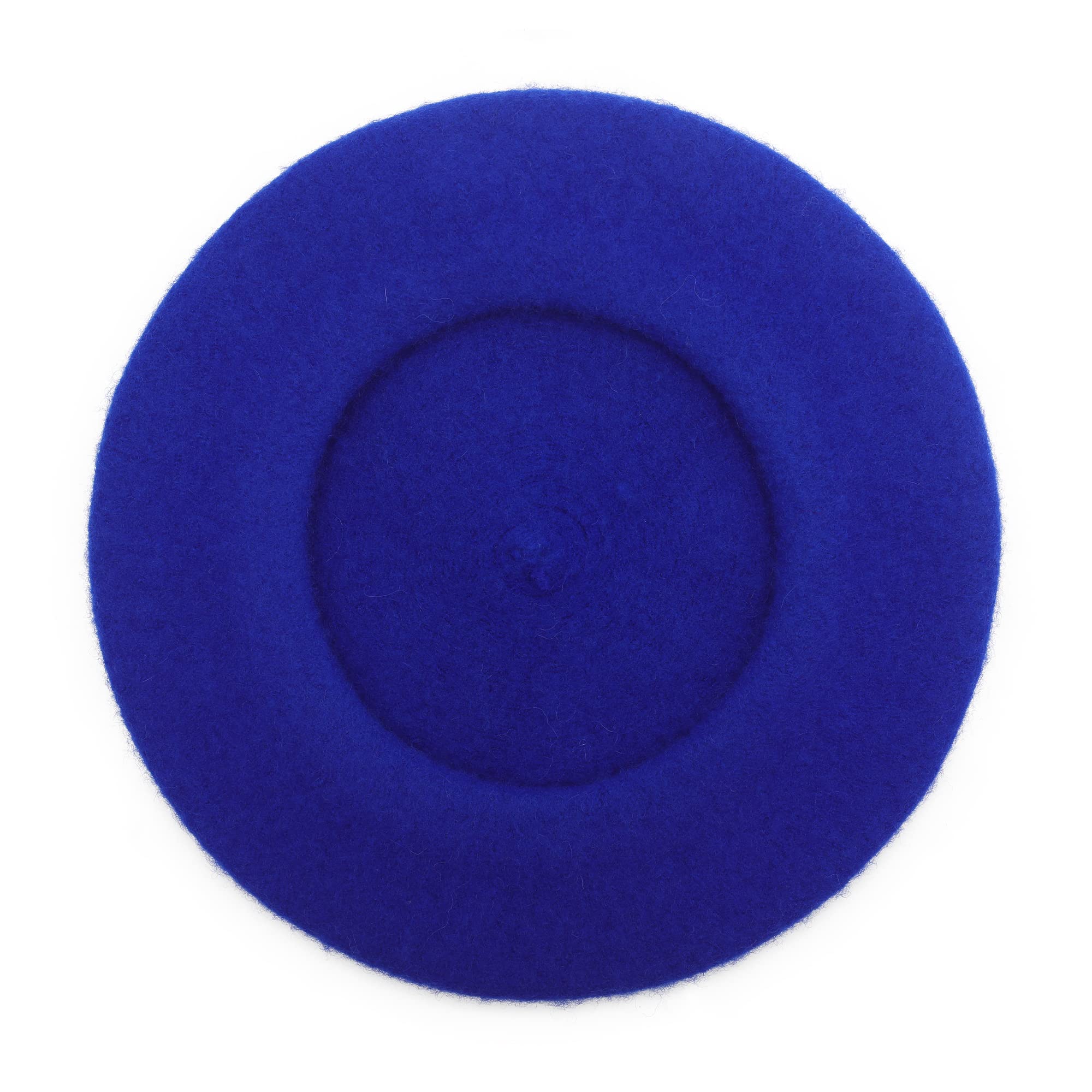 ZLYC Classic Wool Beret for Girls Boys Modern French Artist Fancy Blue, One Size - Image 3