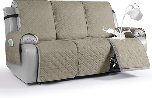 Miniatura 1 de VANSOFY Funda impermeable para sofá reclinable, funda para sofá, lavable y reclinable, protector de muebles con correas elásticas, bolsillo para