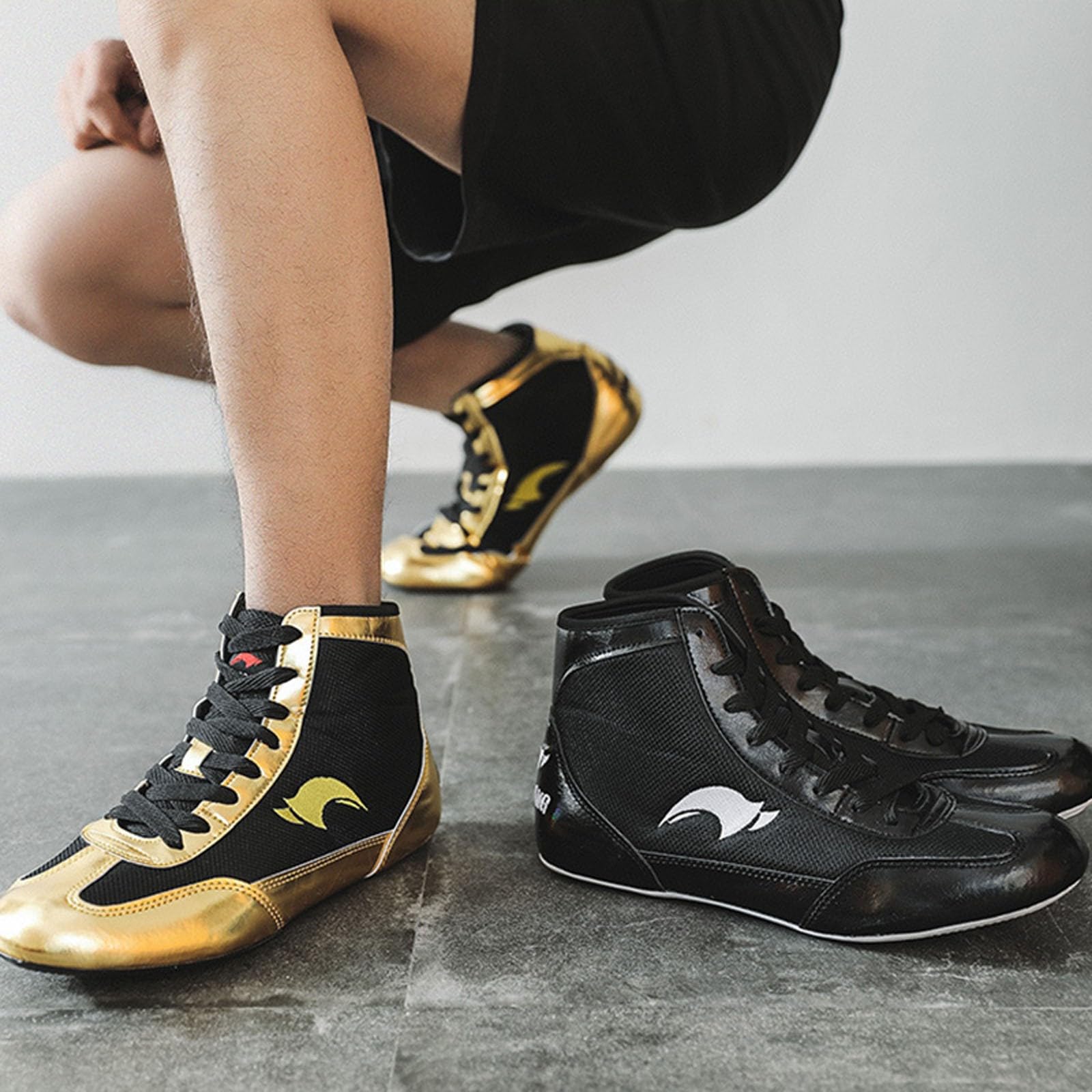 Zapatillas grandes para hombre, zapatos de boxeo, zapatos de entrenamiento de lucha libre, botas largas, zapatos de boxeo, entrenamiento de competición, tenis casuales para hombre