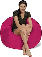 Vista 45 de Chill Sack Funda para silla puf, 5 pies, Ultrafur - Carbón