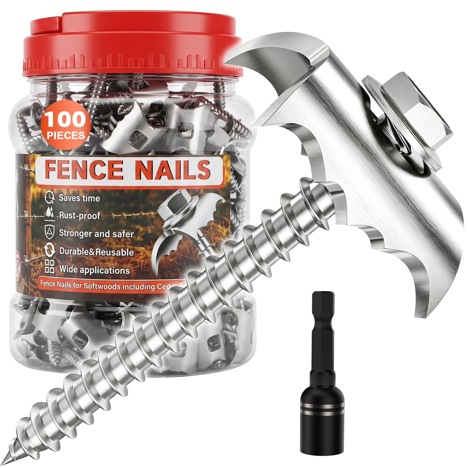 Stainless Steel Fence Staples - 200 Pack -9