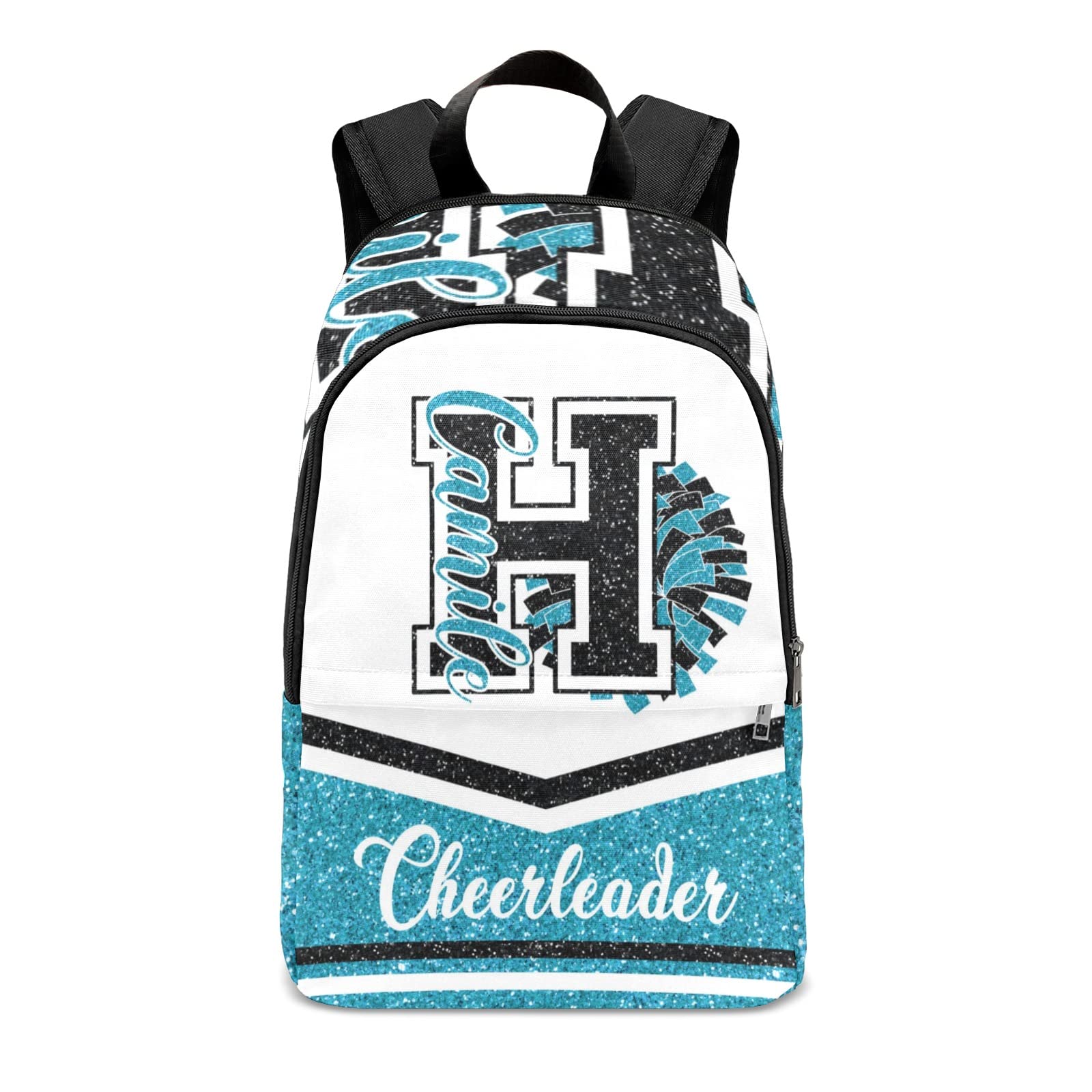 Yeshop Cheerleader Blue Black 1 Personalized Backpack for Teen Boys Girls,Custom Travel Backpack Bookbag Casual Bag Name Gift