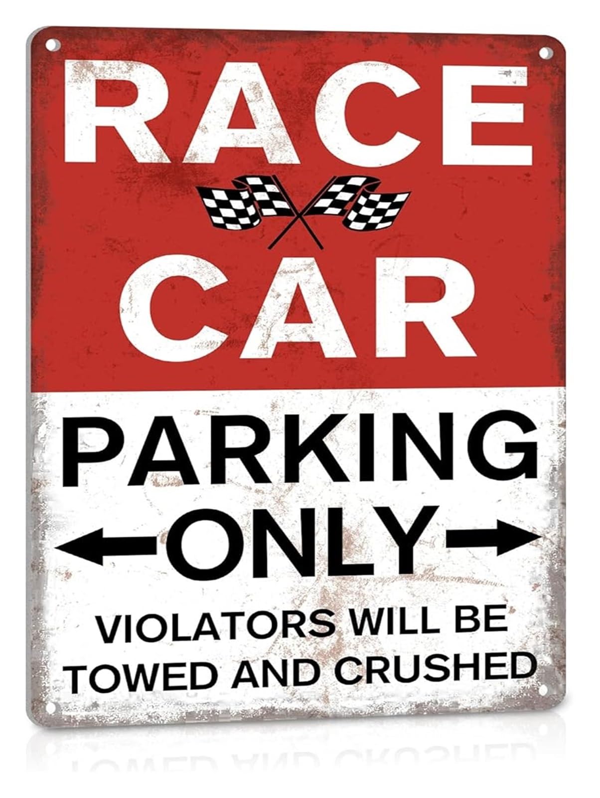 MQXFCZUX Funny Garage Sign Vintage Aluminum Metal Tin Sign Racing Parking Theme for Man Cave 8 X 12 in