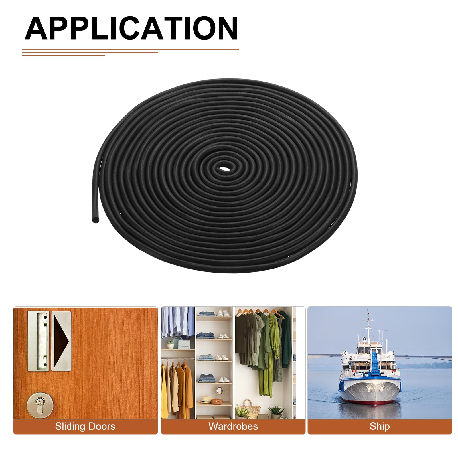 DTGN 7mm x 10meters(DXL) Foam Rubber Weather Seal Strip, 1Pack, Good for DIY Furniture - Image 4