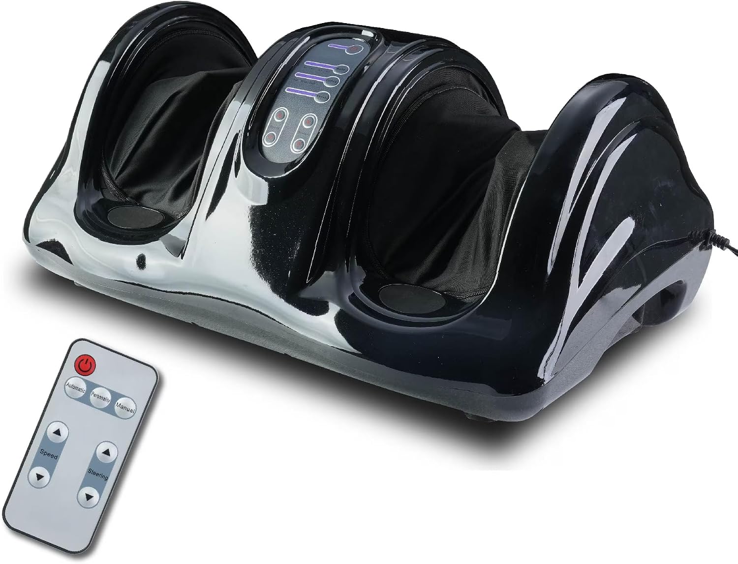 Masajeador eléctrico shiatsu para pies con calor negro miniatura 1