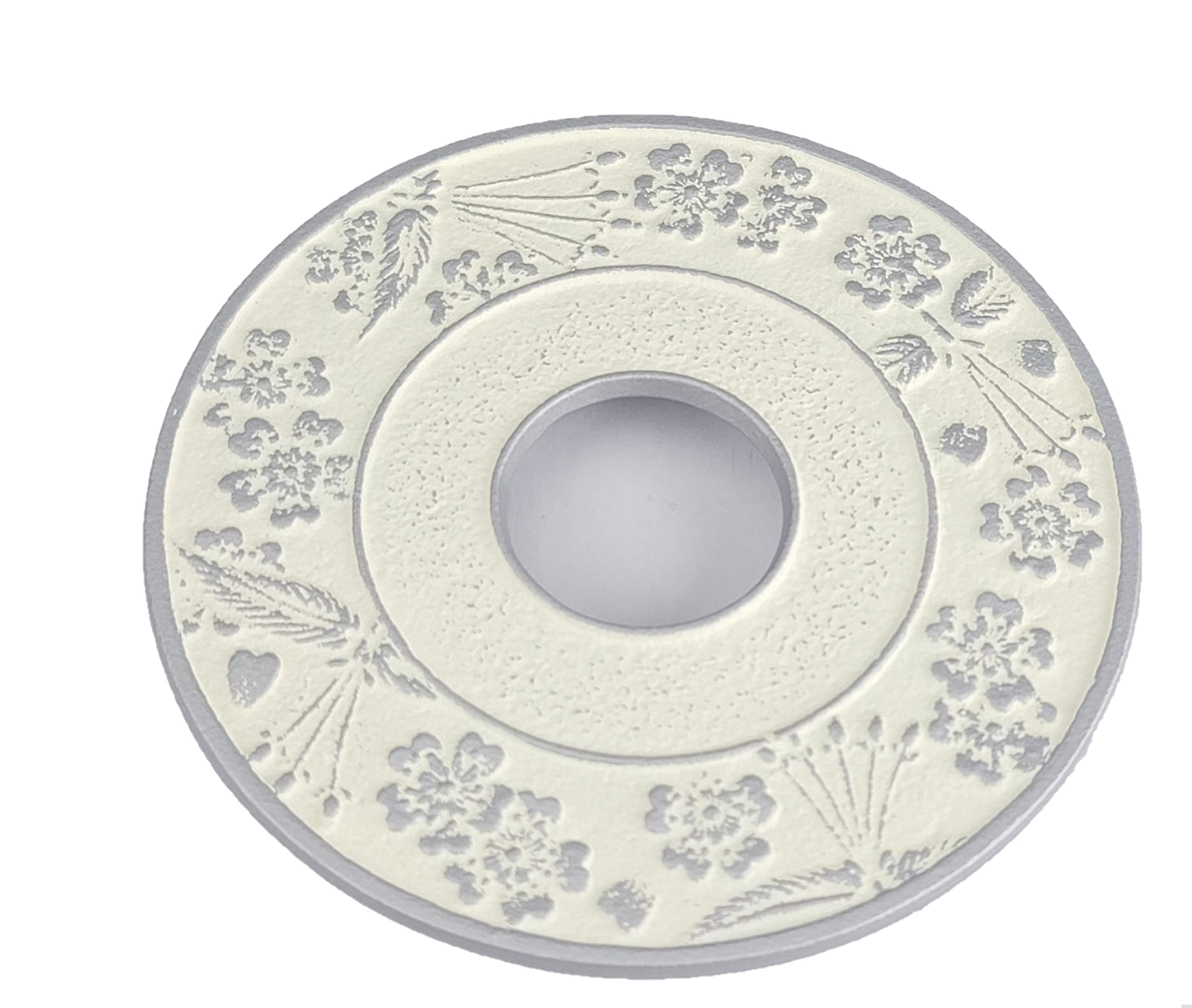 Iwachu 17604 Sakura, Large Silver/Hemp Color, Diameter 5.3 inches (13.5 cm), Nambu Ironware : Home & Kitchen
