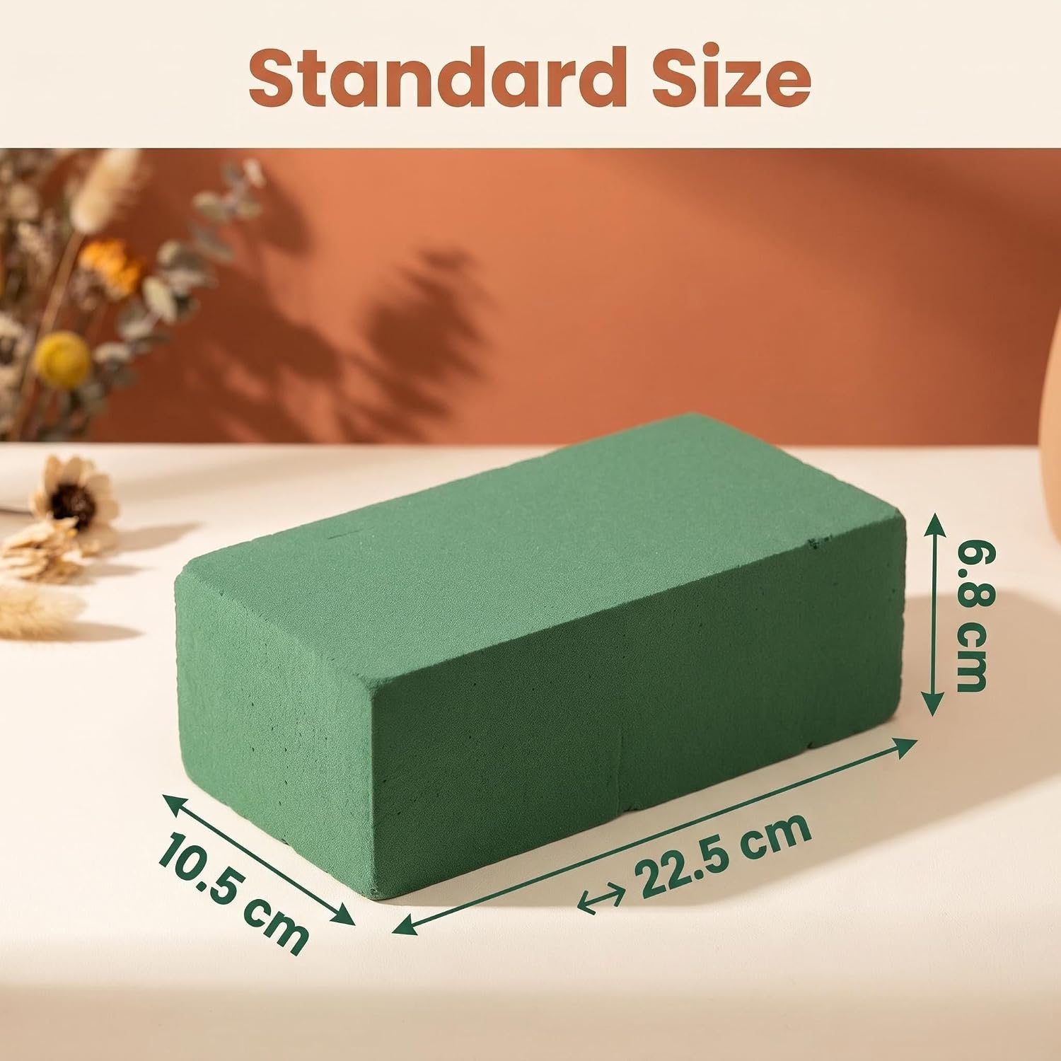 6 Pack Floral Foam Blocks, 8.9x4.1x2.7 Inch Dual Use Wet Dry Foam, Premium Florist Foam for Fresh Artificial Flower Arrangement, DIY Craft Decor for Wedding Birthday Party Garden
