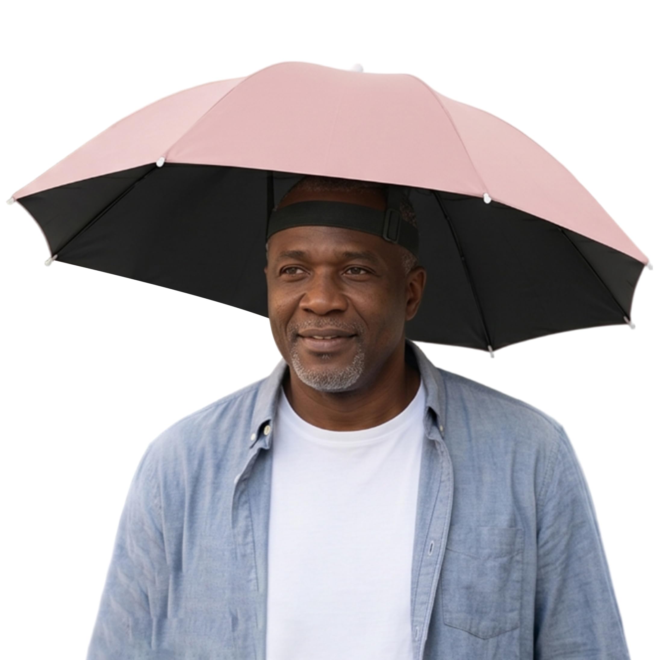 Neptuiby Umbrella Hat, 69cm Large Sun Hat UV Blocking Headwear Hands-Free Foldable Parasol for Outdoor Activities, Style-1.
