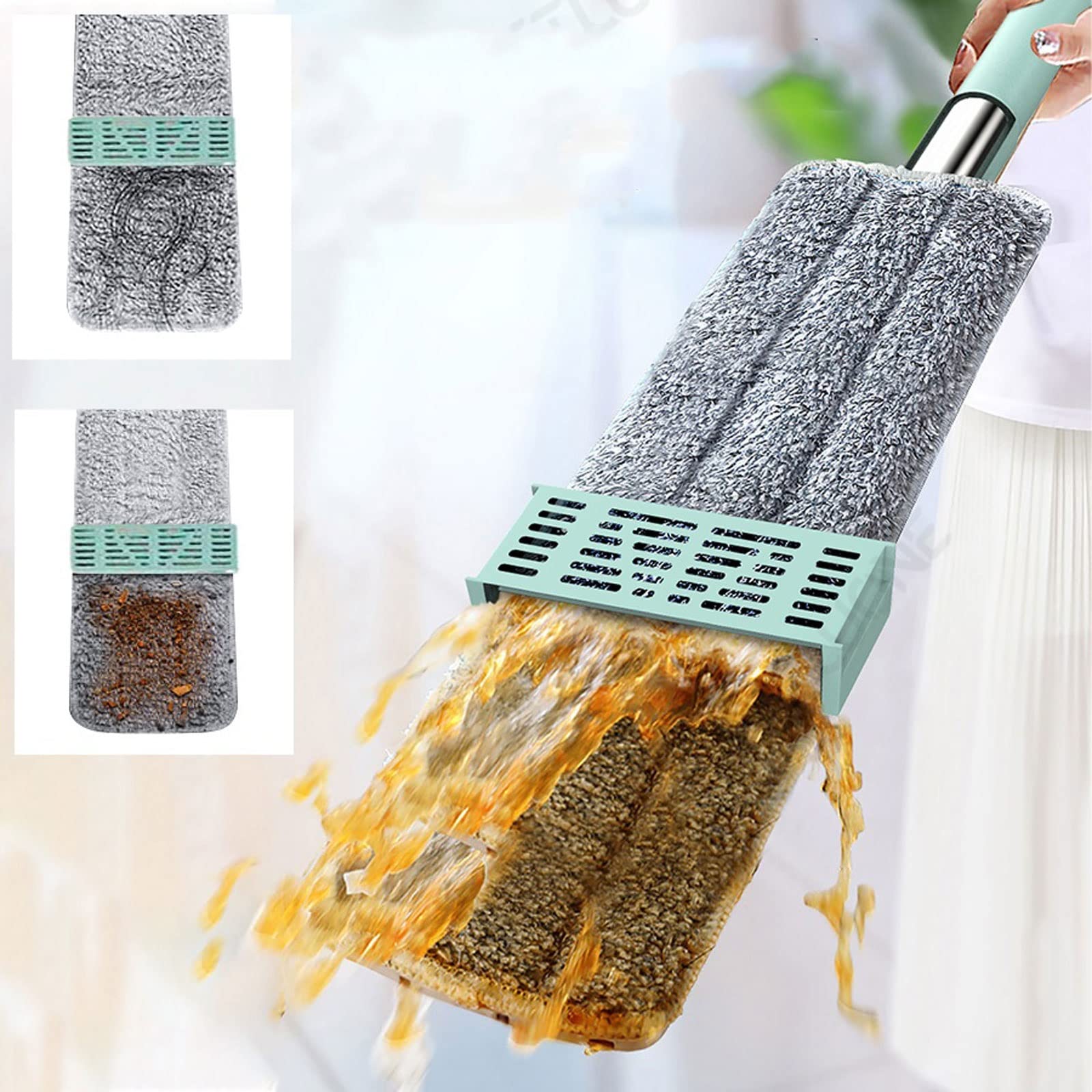 Mopa de microfibra con cabezal giratorio de 360 grados para limpieza de suelos del hogar, fregona seca duradera y eficiente para todas las superficies