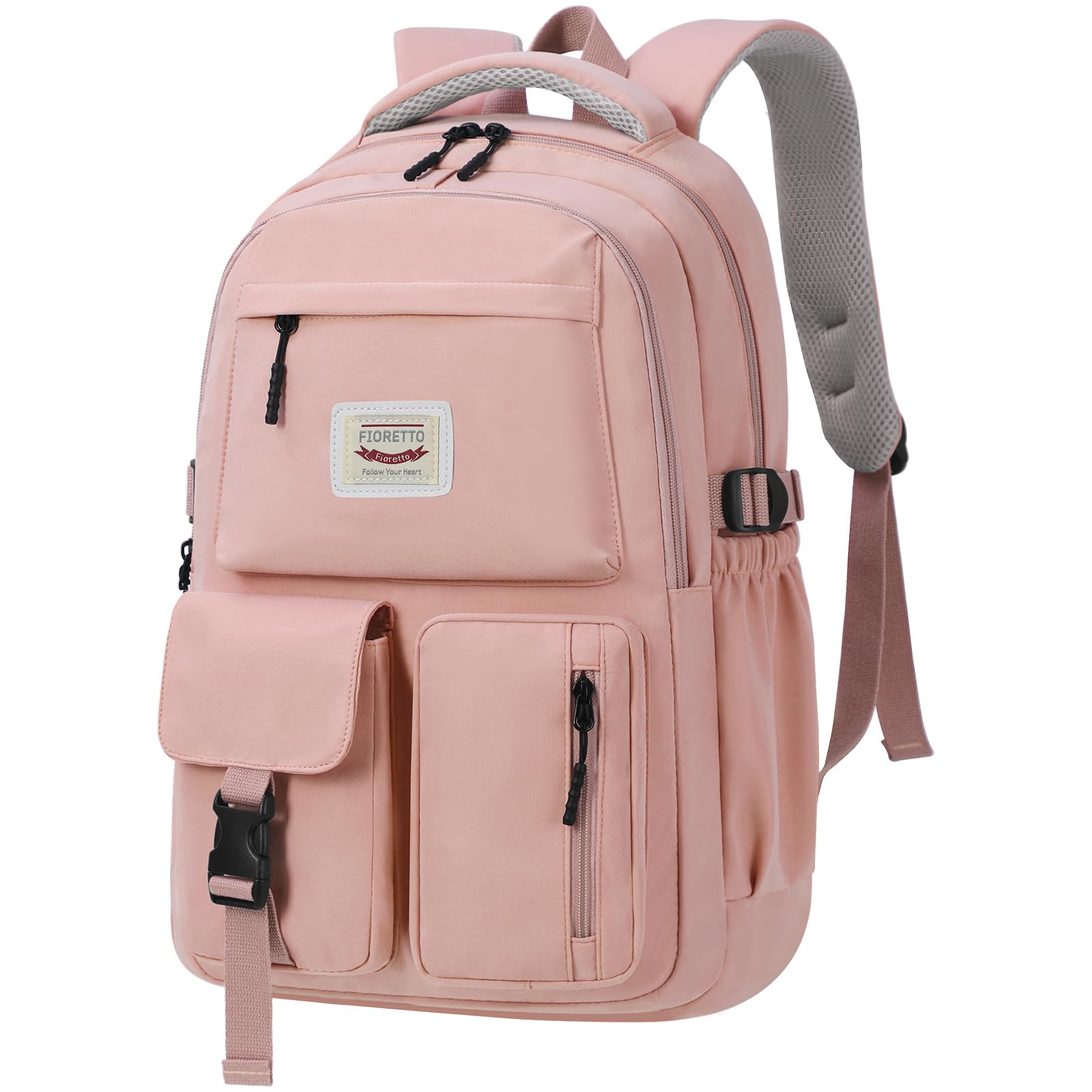 FIORETTO Schulrucksack Teenager Mädchen Damen Schulranzen Schultasche School Bag Rucksack Schule 14