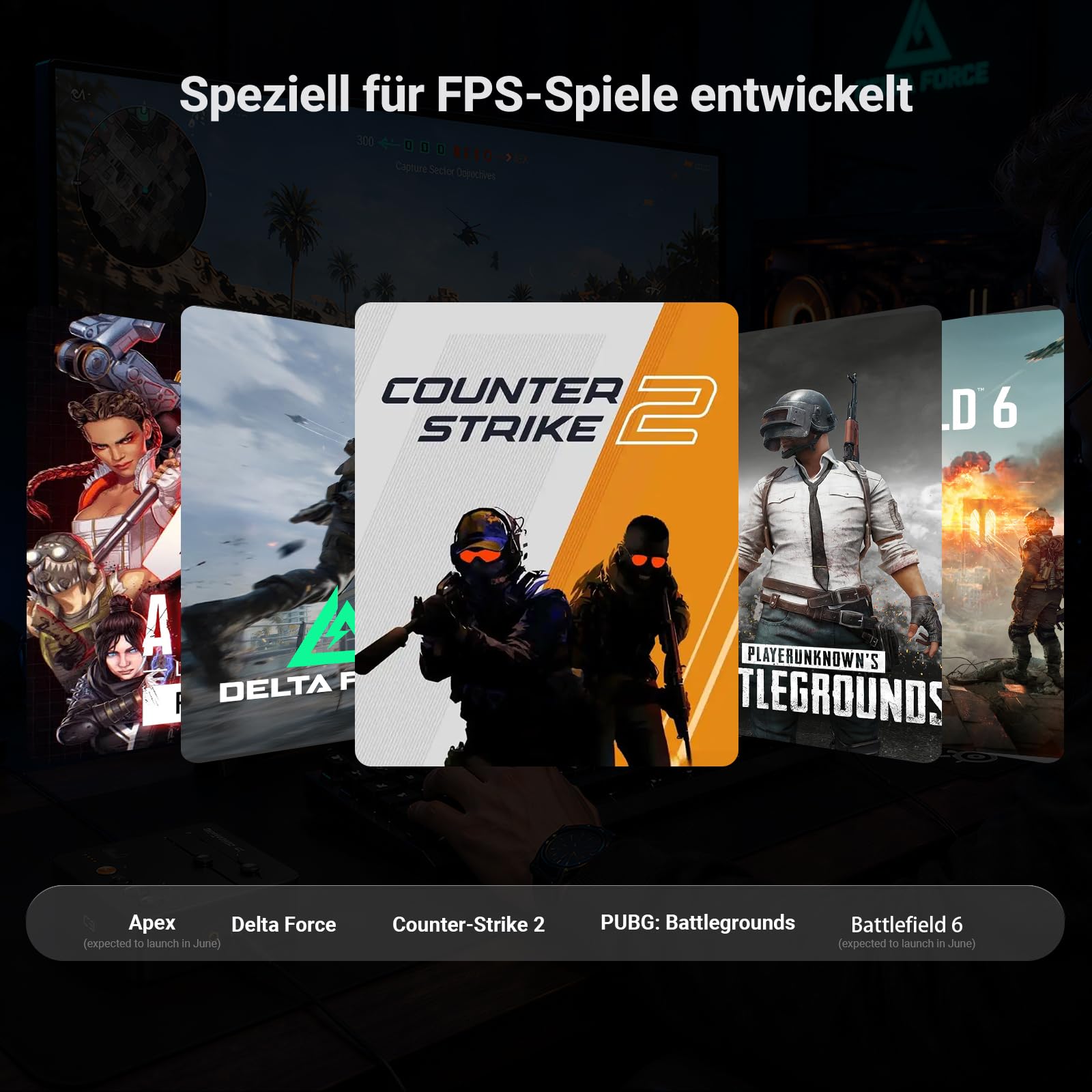 Fosi Audio C3 Gaming DAC, External USB Soundkarte mit Footstep Enhancement & 7.1 Surround, Noise Cancelling Mic fur FPS Gaming, XMOS Hi-Fi Chipset, PCM 384kHz/DSD256 fur PC PS5 Switch