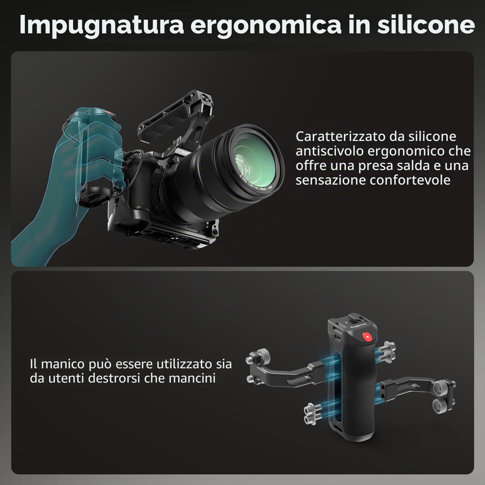 SMALLRIG Maniglia laterale con trigger Rec (1/4"-20 viti) 4928
