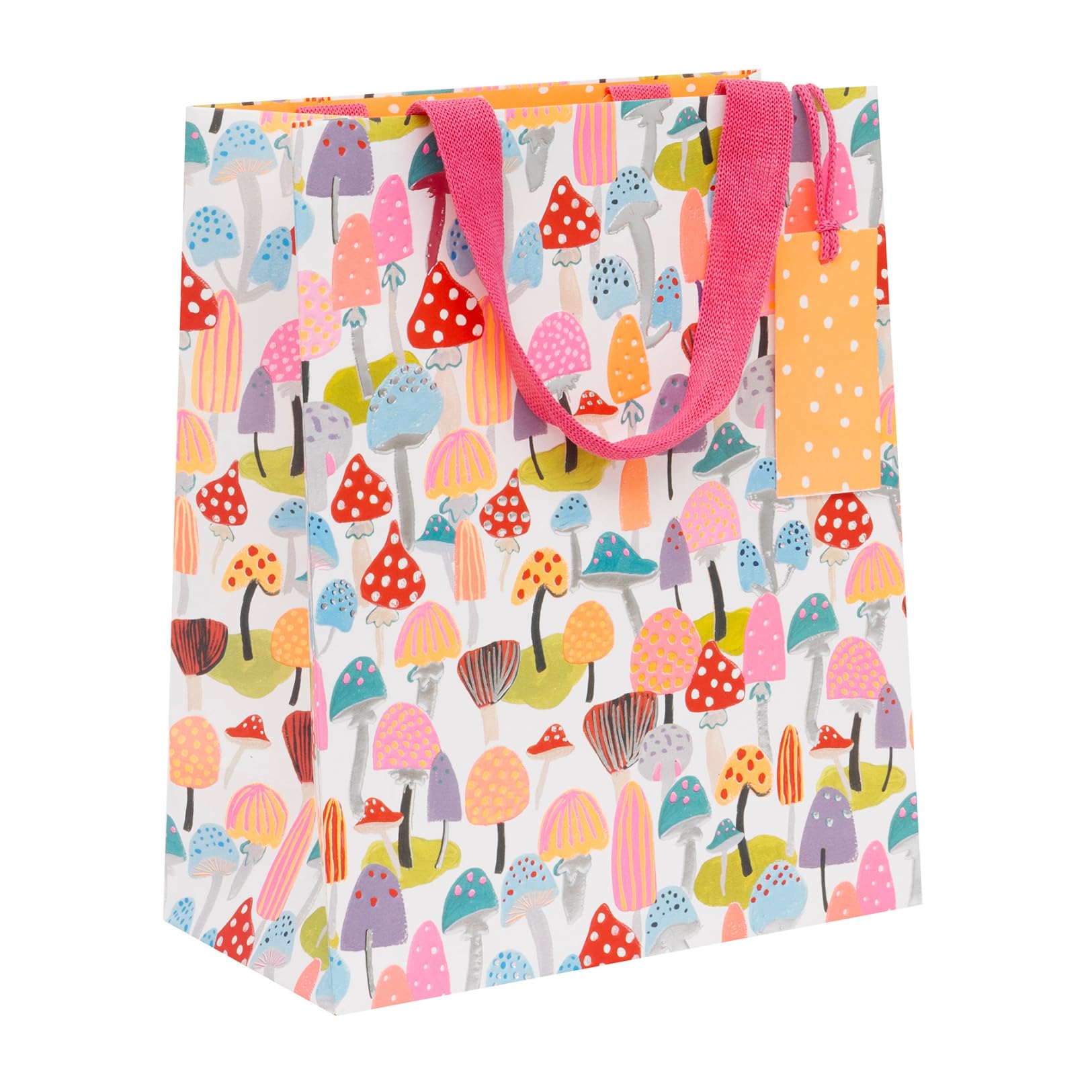 Glick Luxury Large Gift Bag, Shining Shrooms, Recyclable Bag for Birthdays & Celebrations for Her, 315 x 260 x 135 mm, Multi-coloured