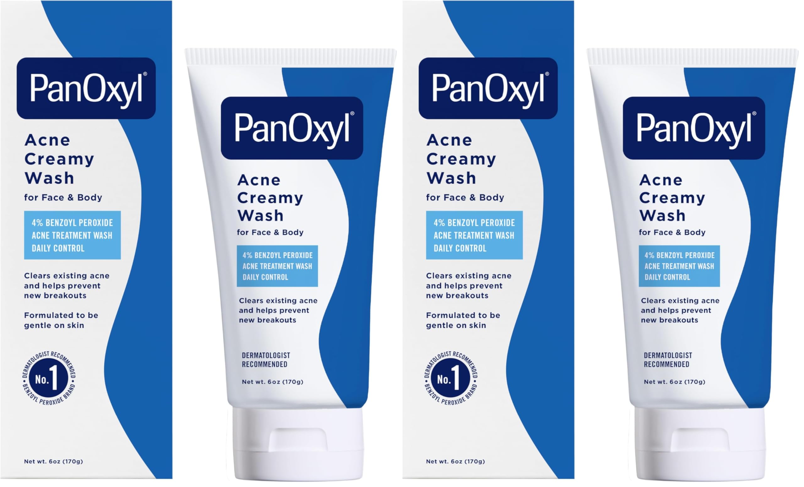 Antimicrobial Hydrating Acne Creamy Wash, 4% Benzoyl Peroxide, 6 Ounce (Pack of 2)